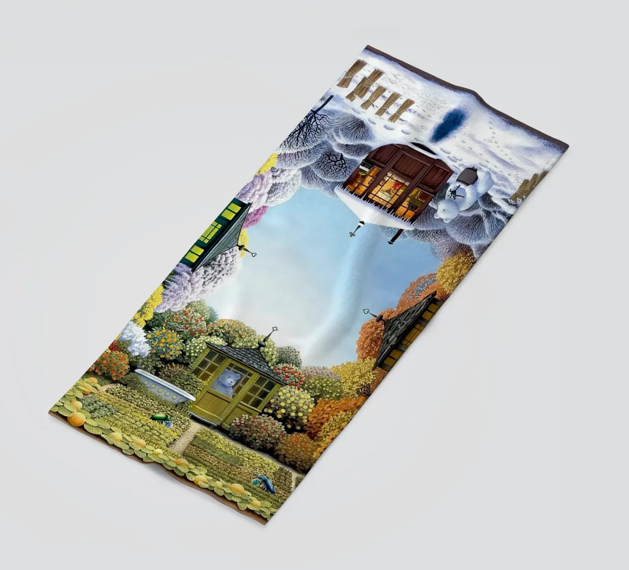 Colorful on each different season By Jacek Yerka beach towel by Trudeau Art Galley