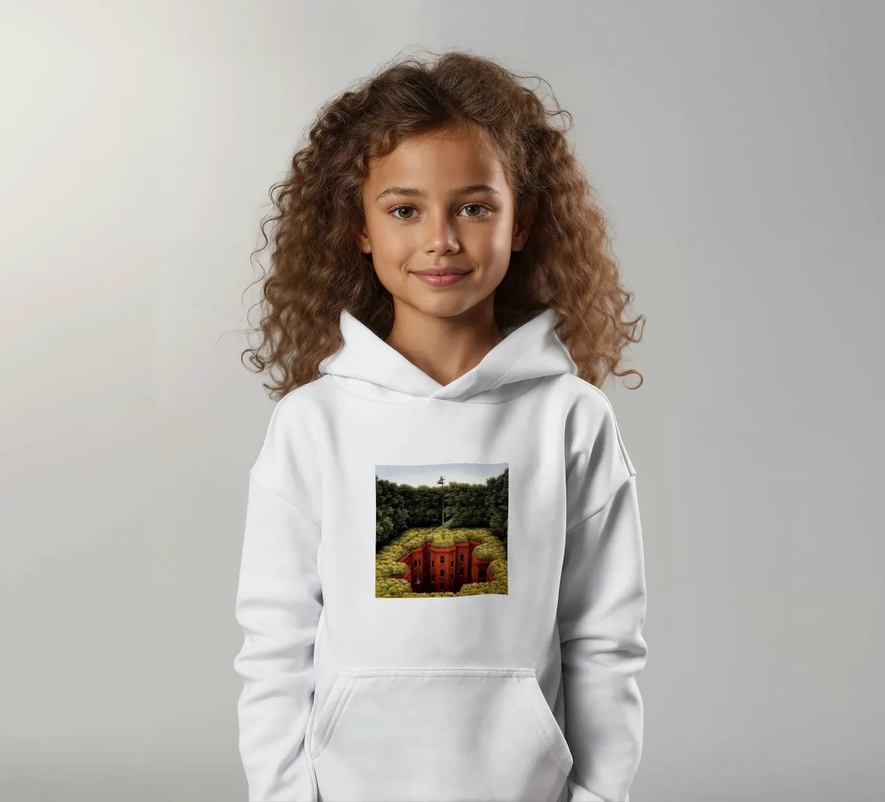 Summer in The City By Jacek Yerka kids hoodie by Trudeau Art Galley