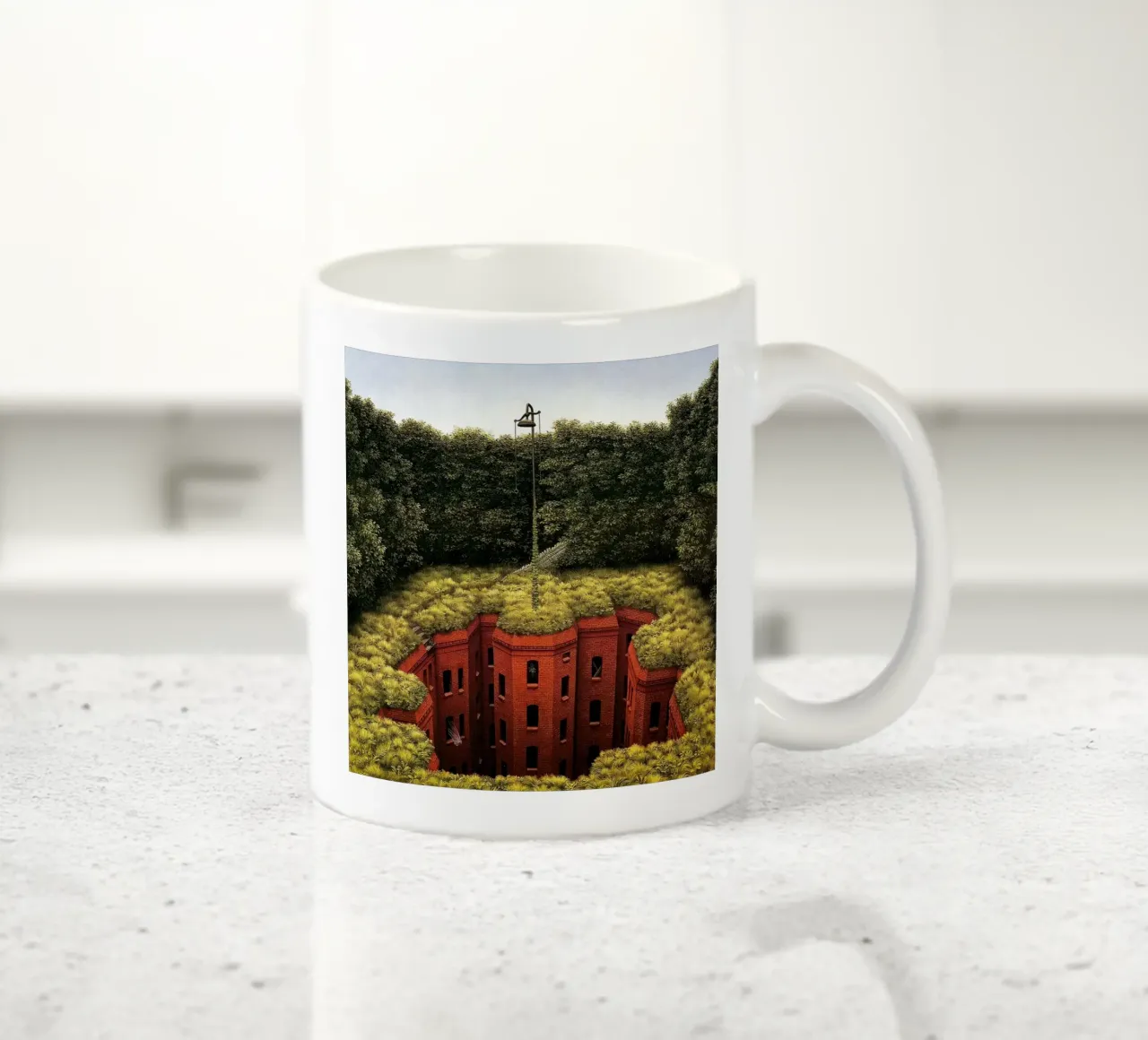 Estate in città di Jacek Yerka tazza in ceramica da Trudeau Art Galley