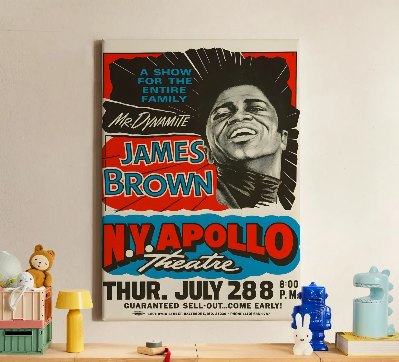 A James Brown Apollo Theatre Concert tela con Cornice a cassetta da DGUnder