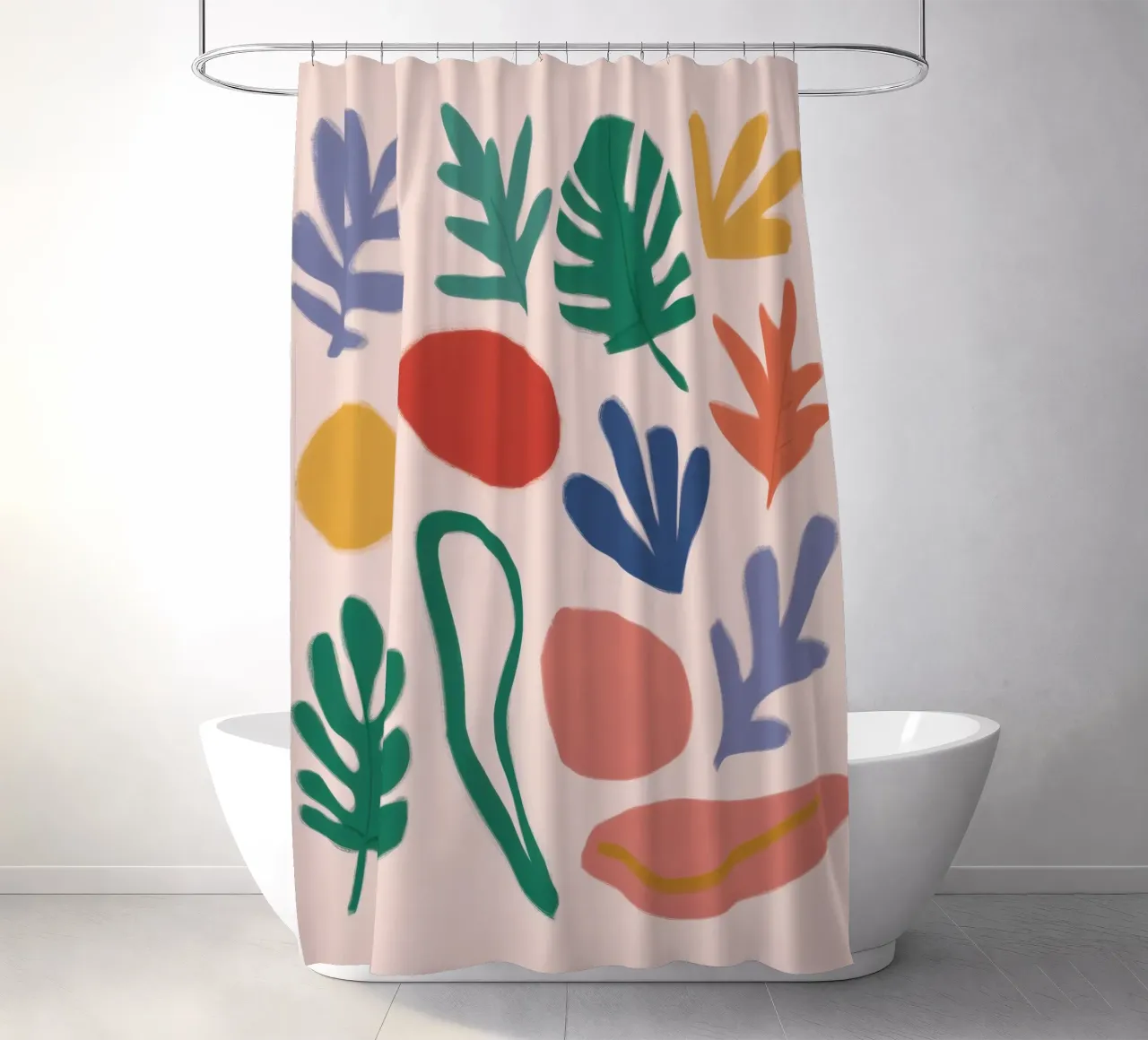 Pastel Botanical Medley shower curtain by Prism Ritual