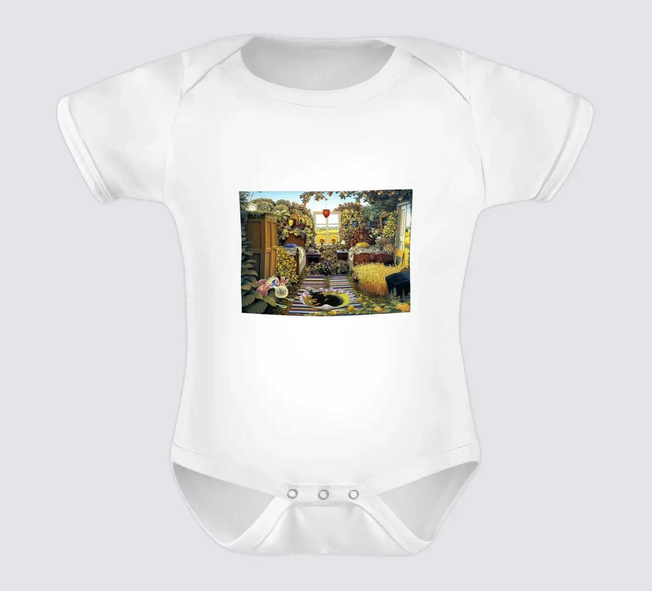 Sunday Morning By Jacek Yerka short-sleeve baby romper by Trudeau Art Galley