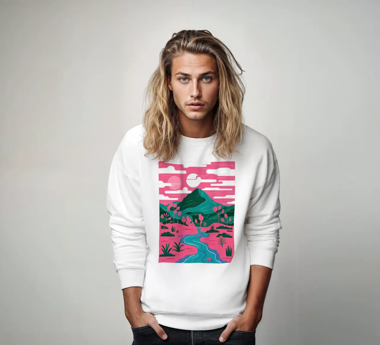 Fiume Pink Mountain felpa da Flock Reverie
