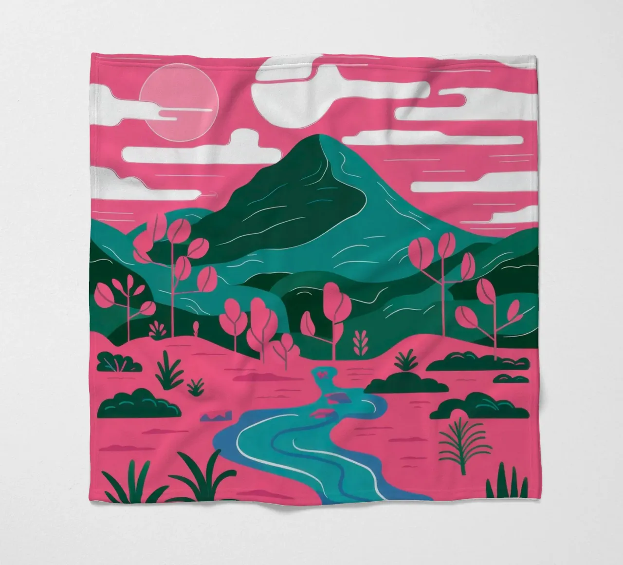 Fiume Pink Mountain coperta in pile da Flock Reverie