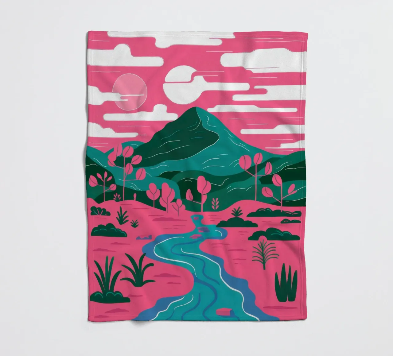 Fiume Pink Mountain coperta in pile da Flock Reverie