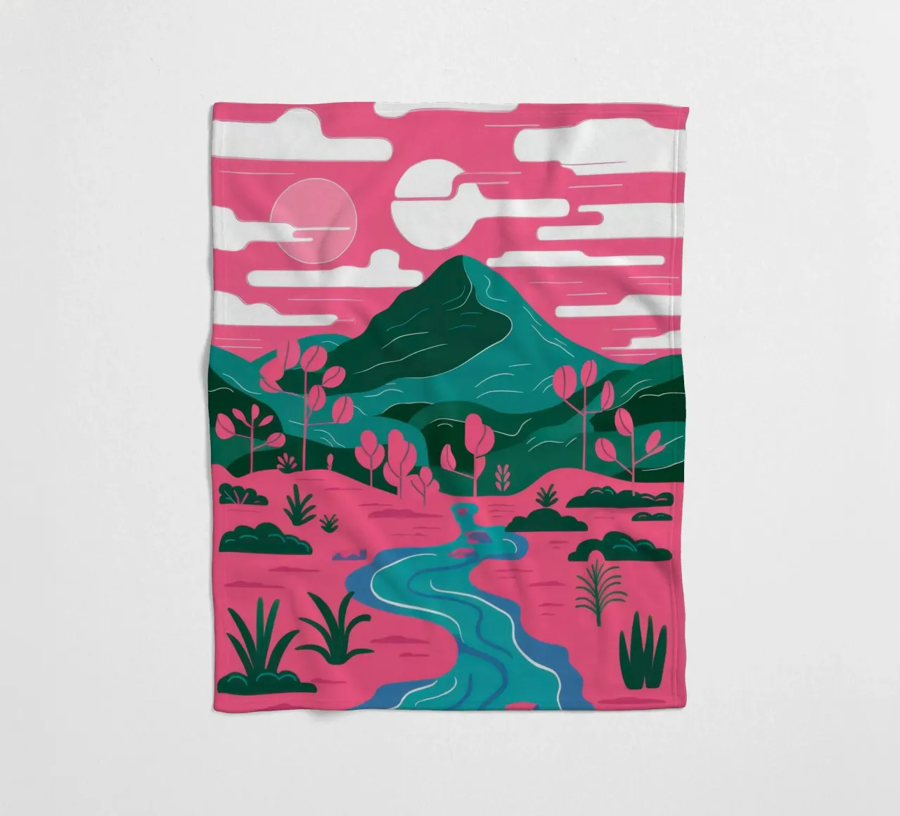 Fiume Pink Mountain coperta in pile da Flock Reverie