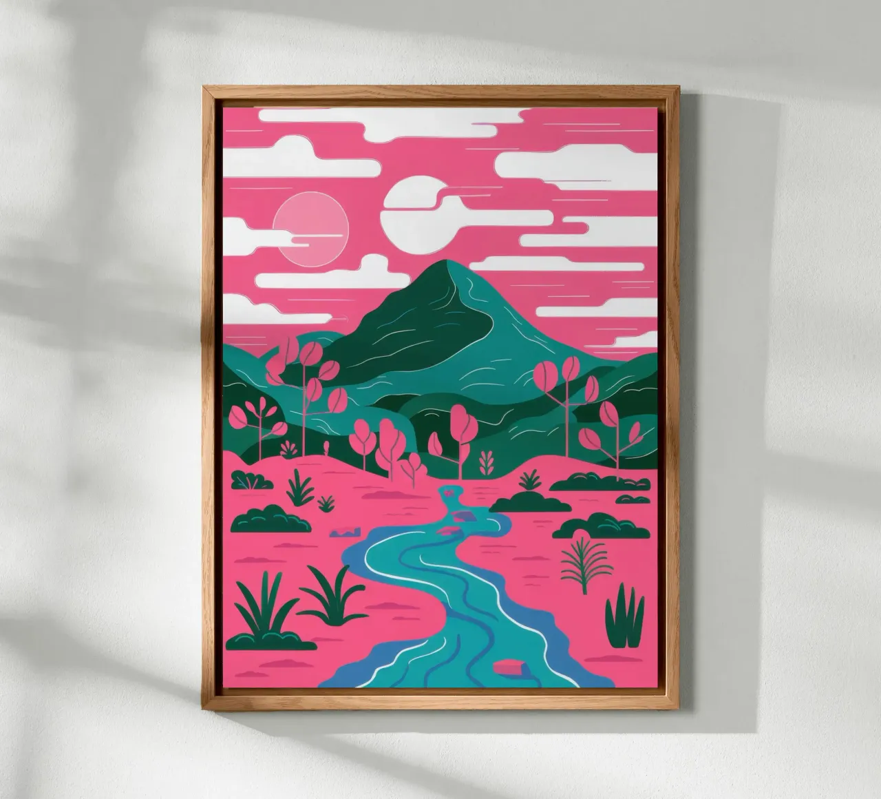 Fiume Pink Mountain alluminio dibond da Flock Reverie