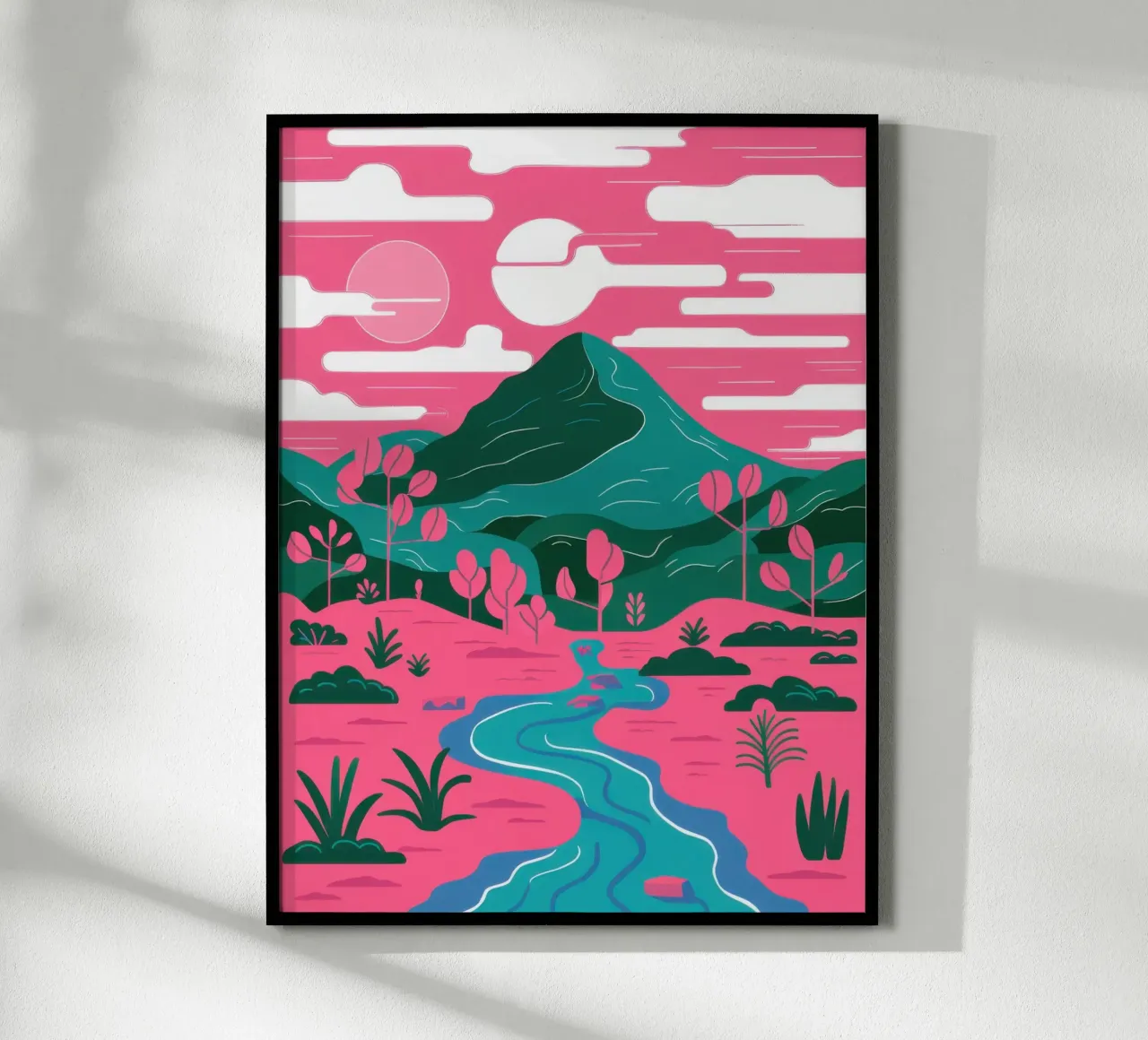 Fiume Pink Mountain carta hahnemühle da Flock Reverie