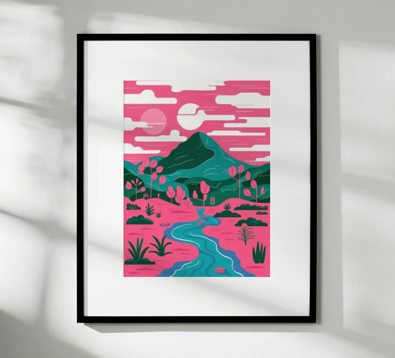 Fiume Pink Mountain carta hahnemühle da Flock Reverie