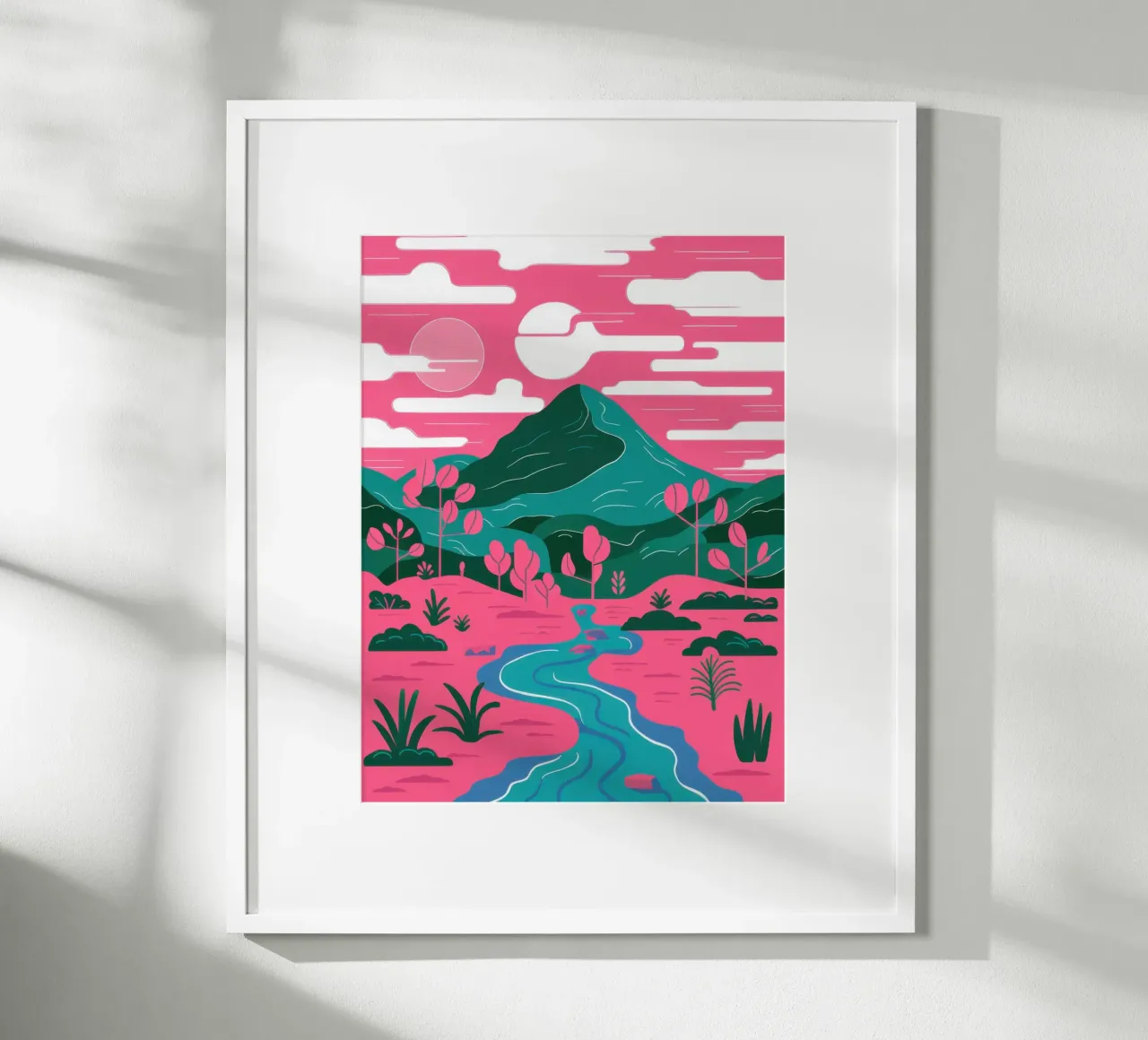 Fiume Pink Mountain carta hahnemühle da Flock Reverie