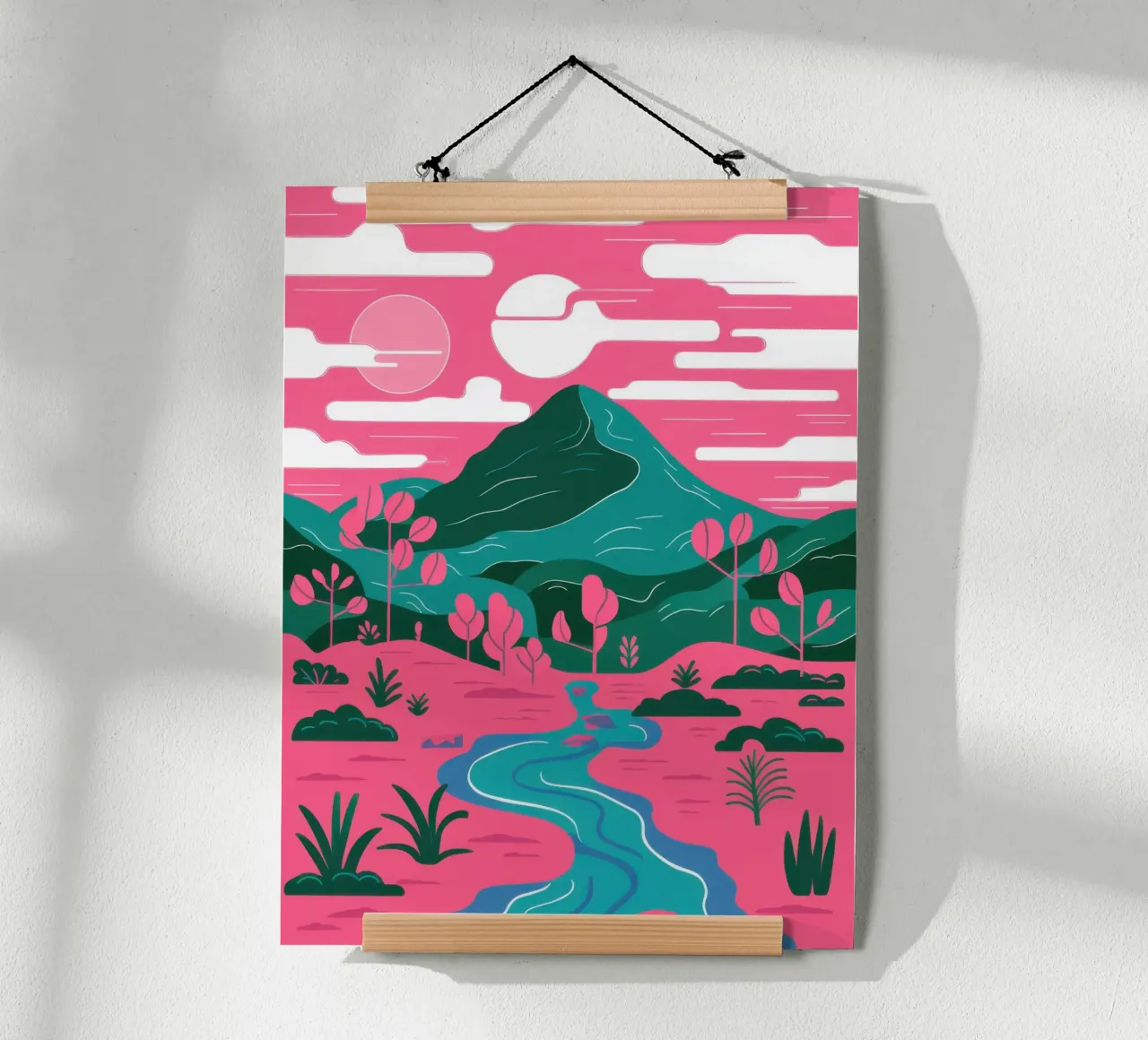 Fiume Pink Mountain carta hahnemühle da Flock Reverie
