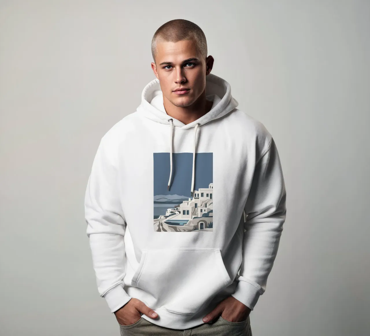 Santorini Serenity View felpa con cappuccio da Veil Maya