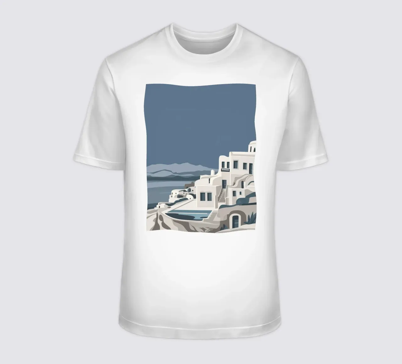 Santorini Serenity View t-shirt da Veil Maya
