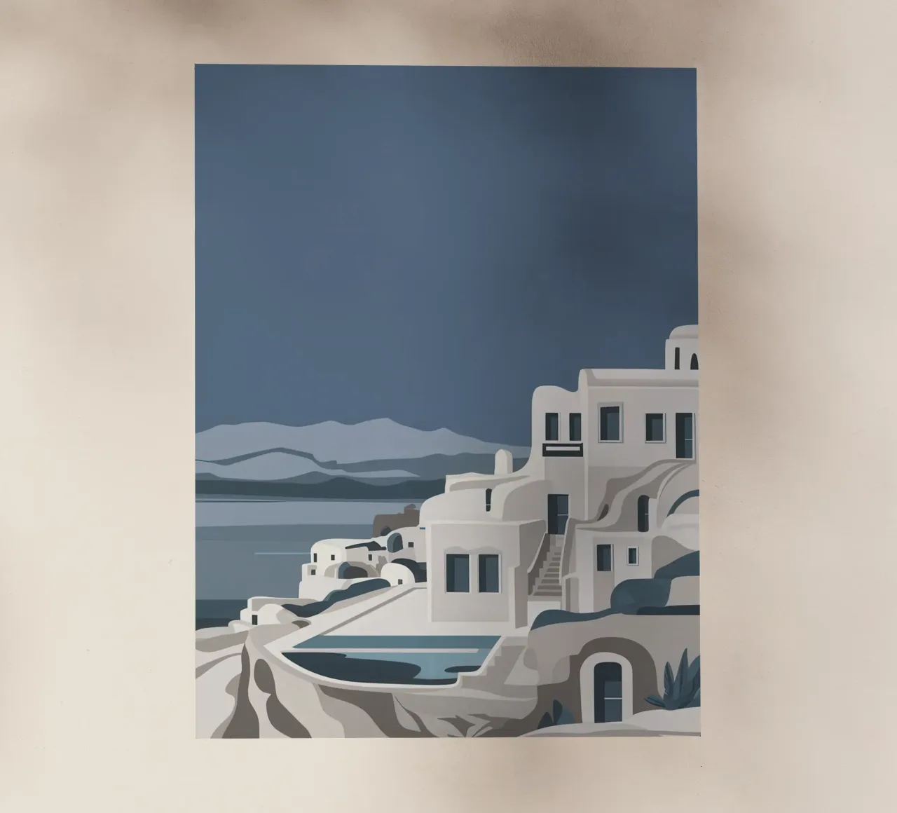 Santorini Serenity View pellicola backlit da Veil Maya