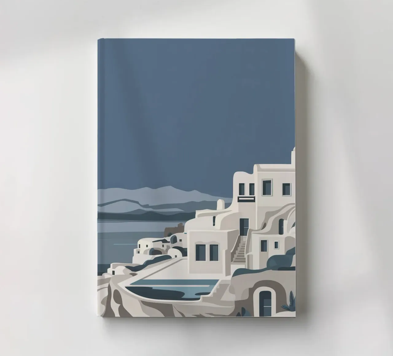 Santorini Serenity View notebook by Veil Maya