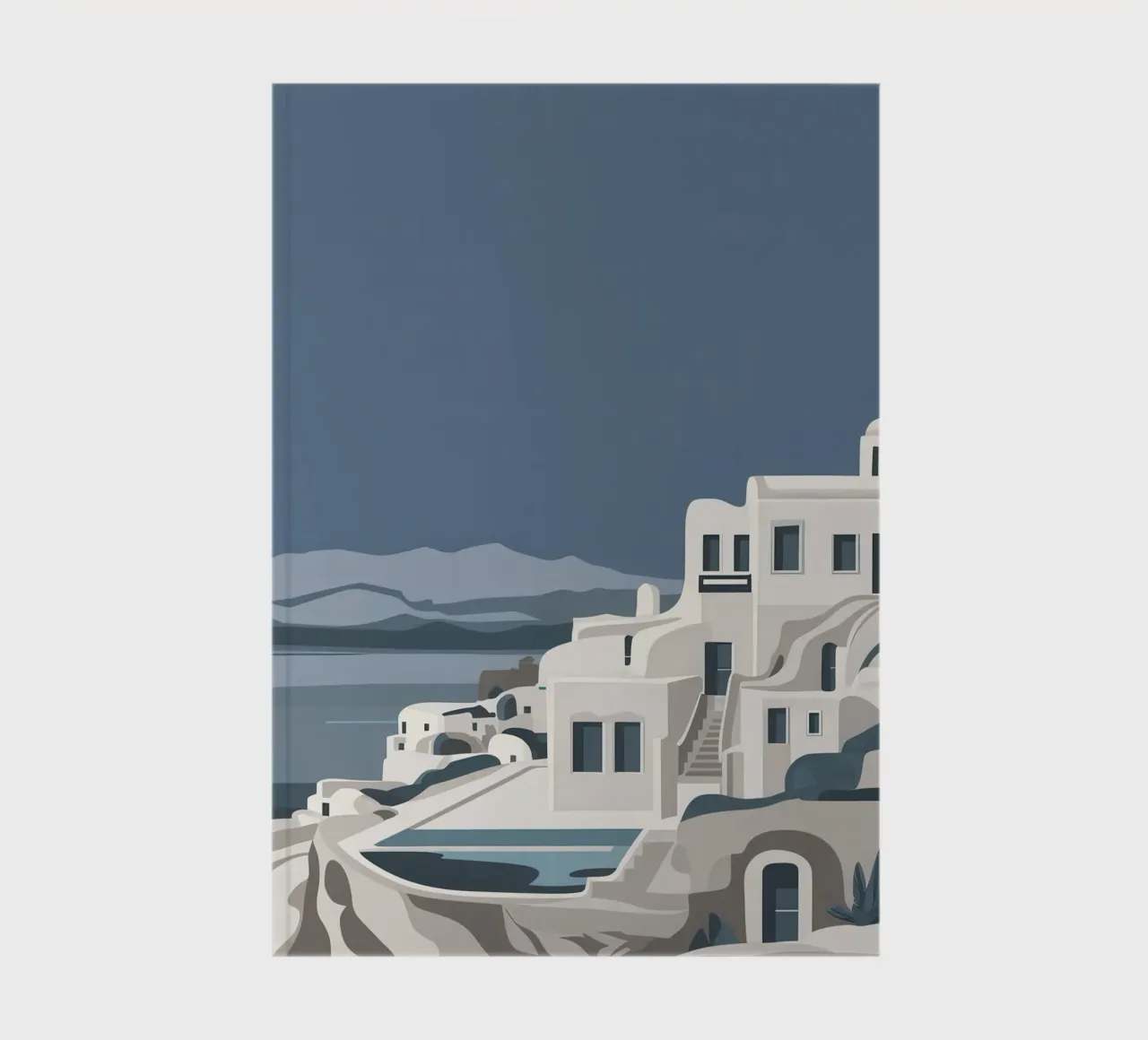 Santorini Serenity View notebook by Veil Maya