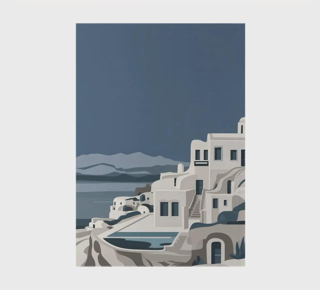 Santorini Serenity View notebook by Veil Maya