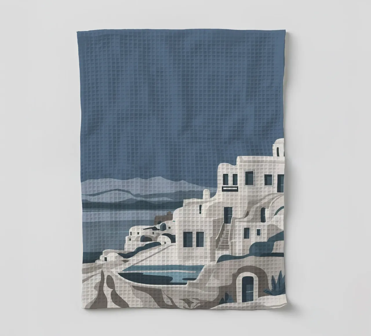 Santorini Serenity View canovaccio da cucina da Veil Maya