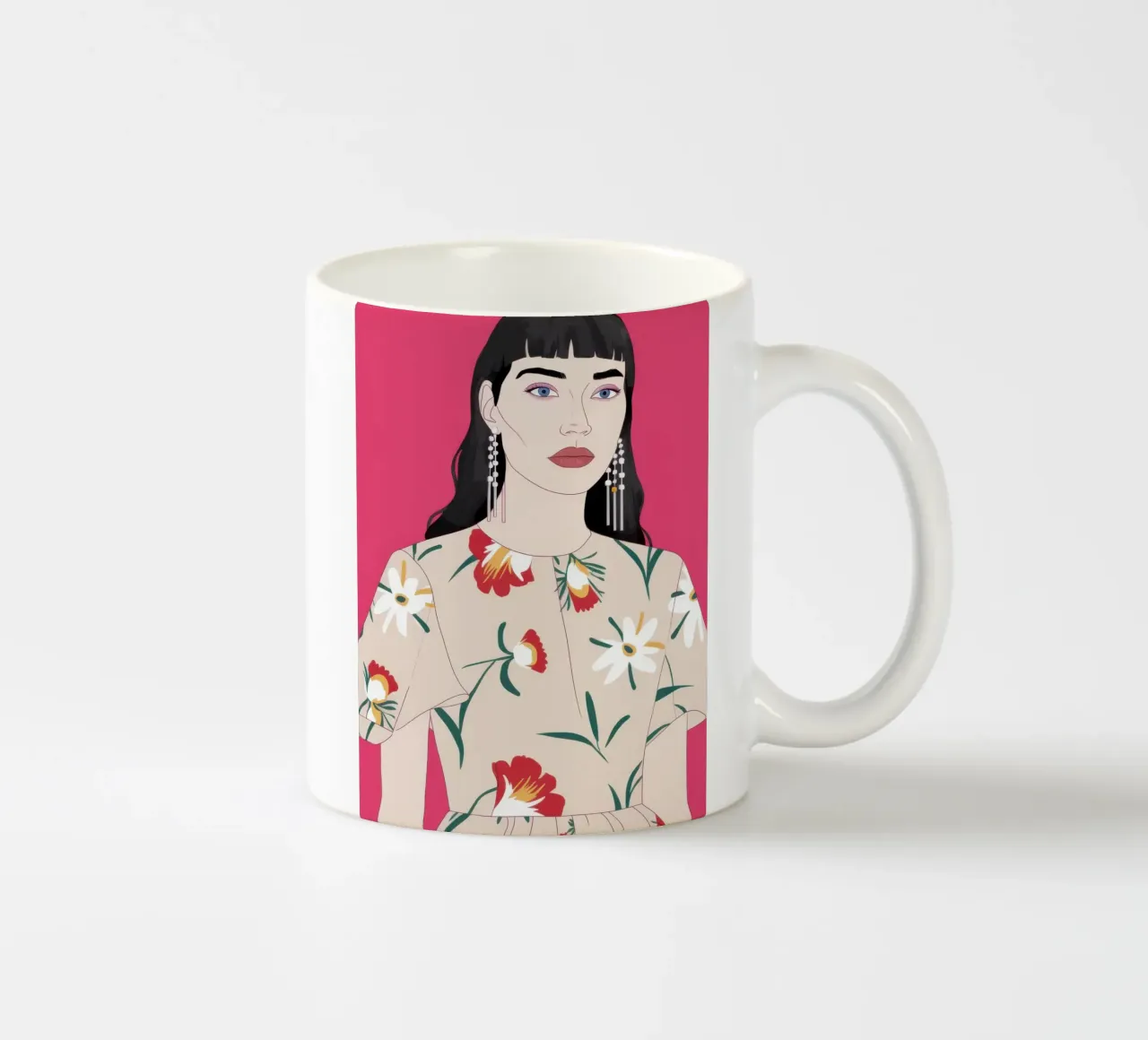 Ritratto floreale pop tazza in ceramica da Veil Maya