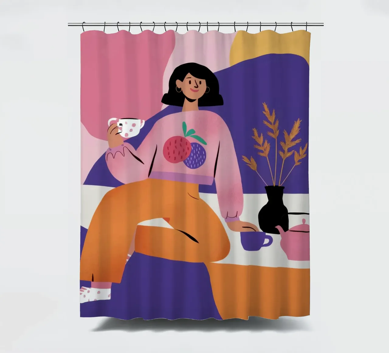 Feline Juice Repose shower curtain by Prism Ritual