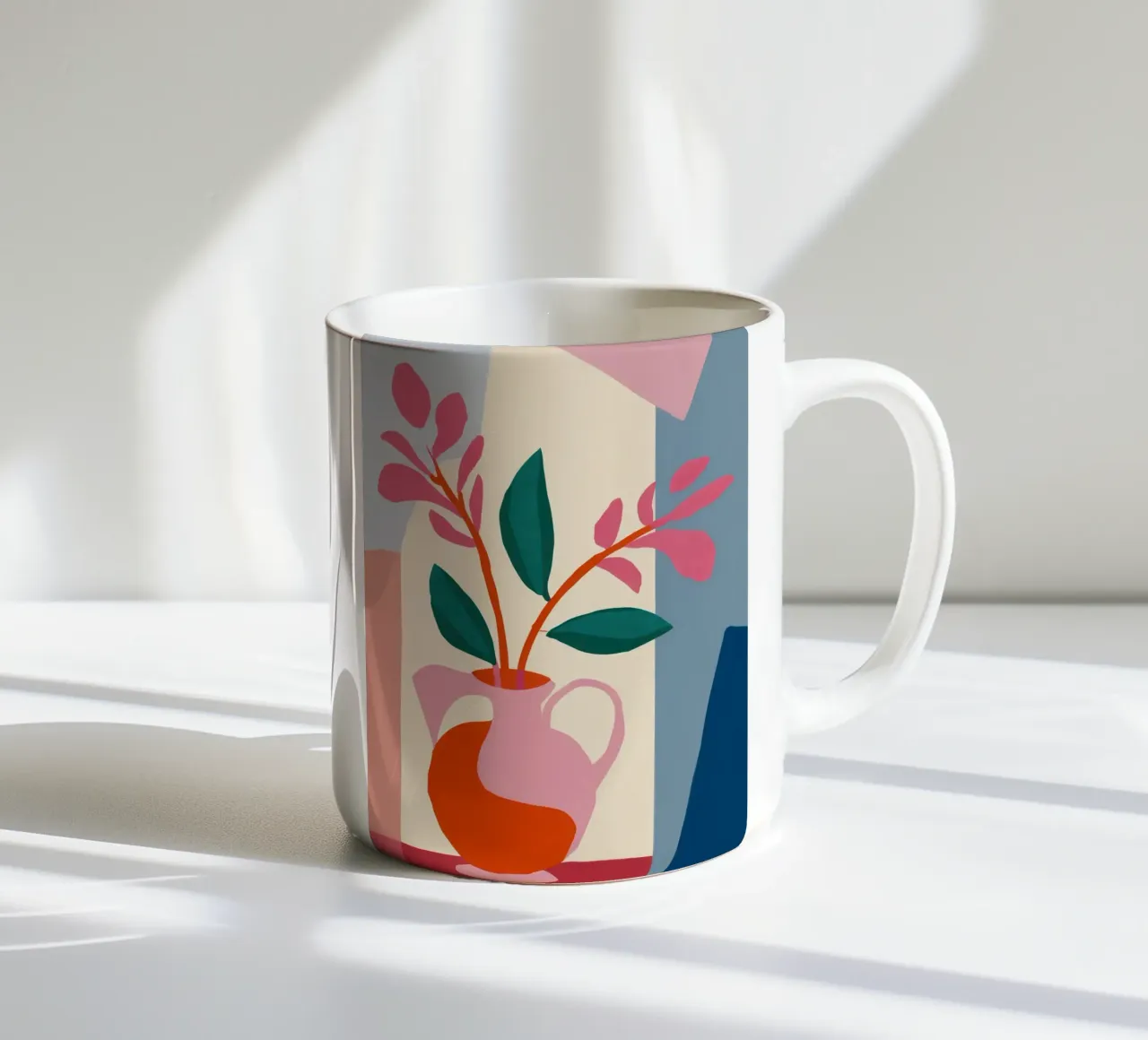 Abstracte ikebana harmonie keramische mok van Veil Maya
