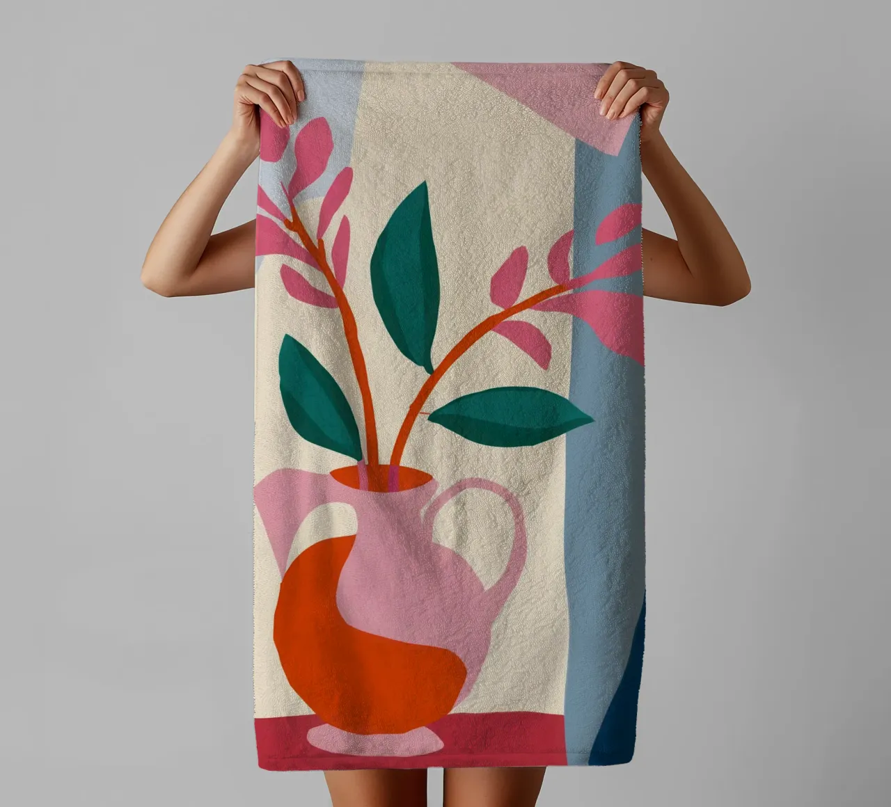 Abstract Ikebana Harmony towel by Veil Maya