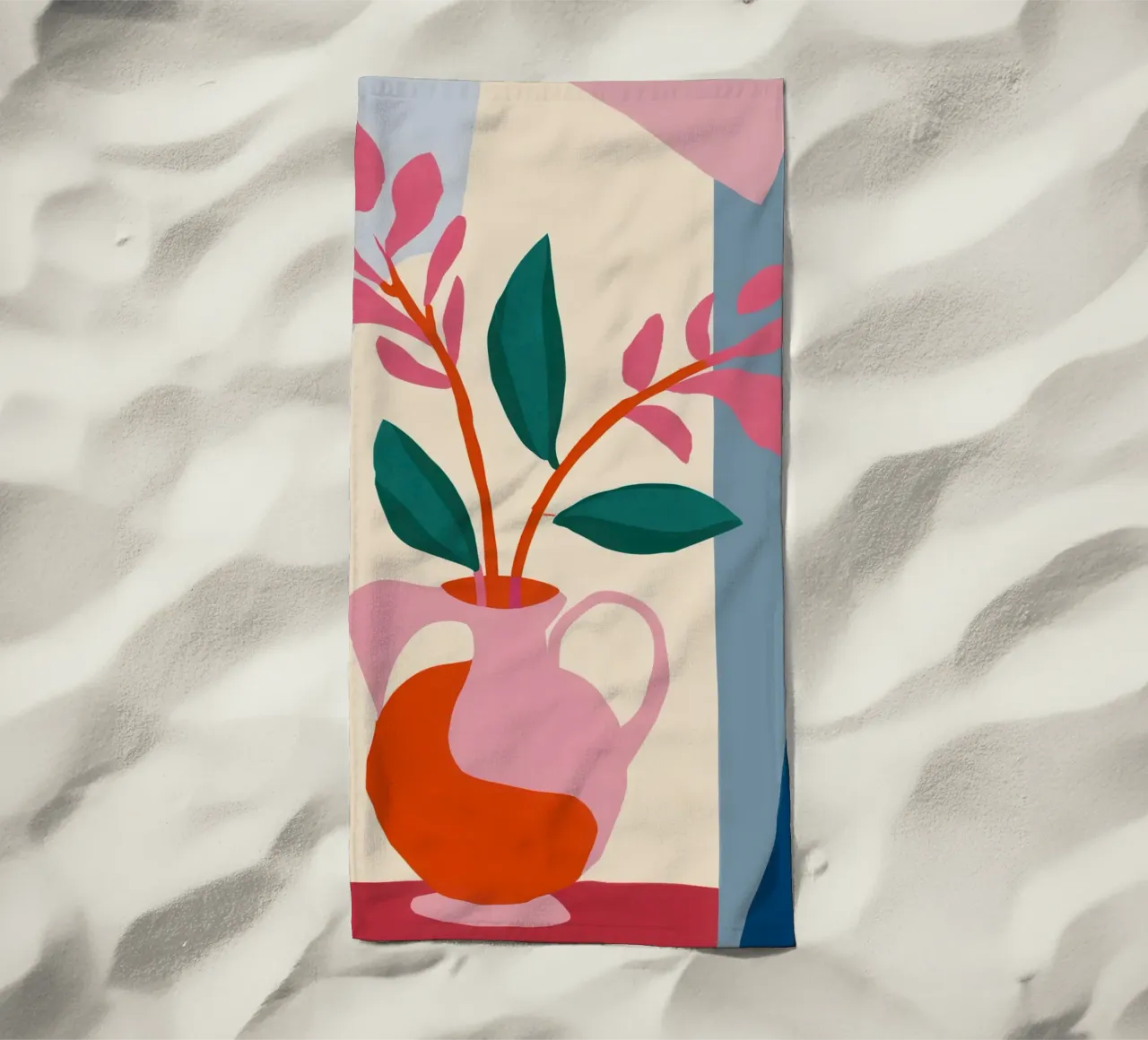 Abstract Ikebana Harmony beach towel by Veil Maya