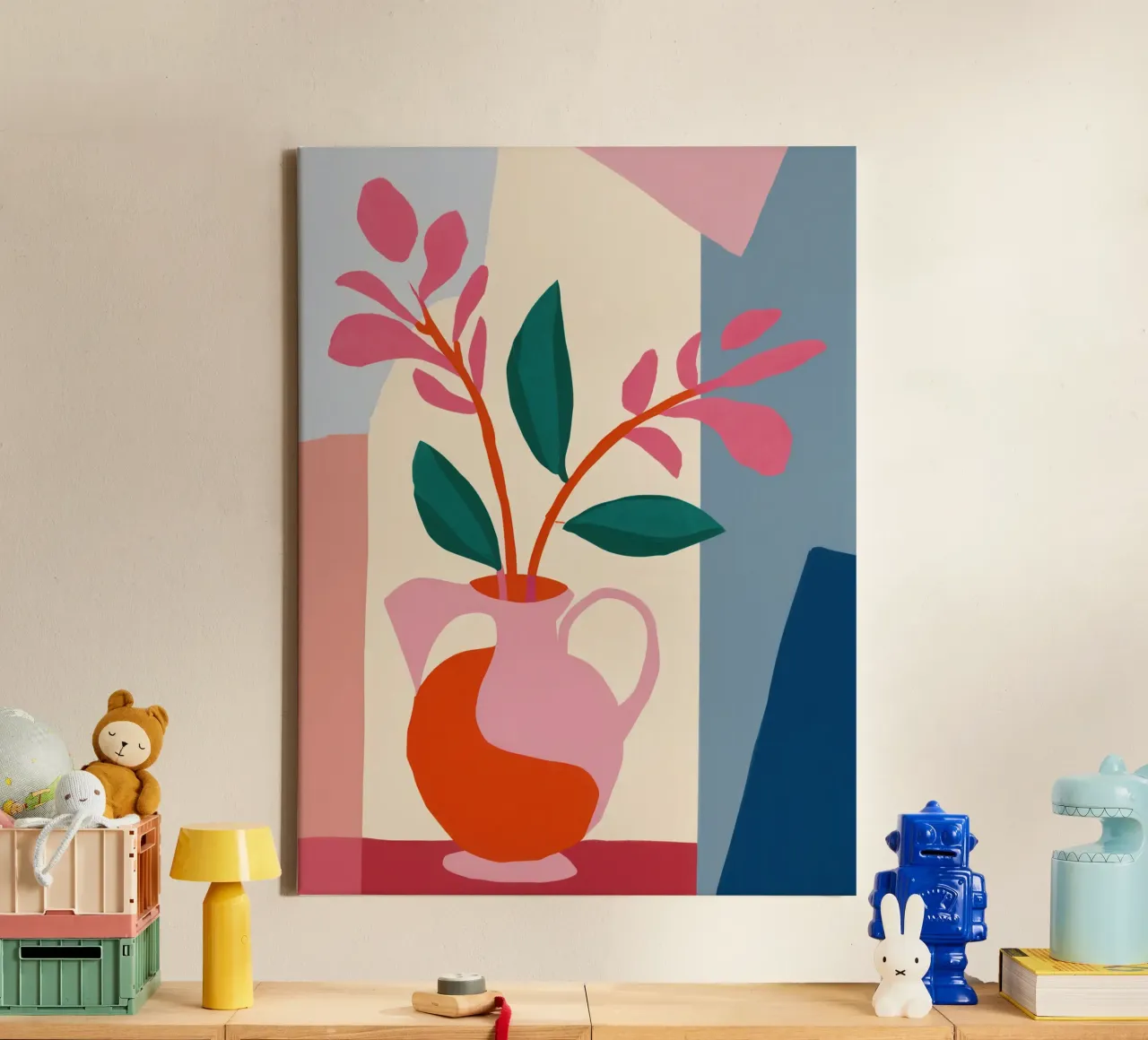 Abstracte ikebana harmonie canvas van Veil Maya