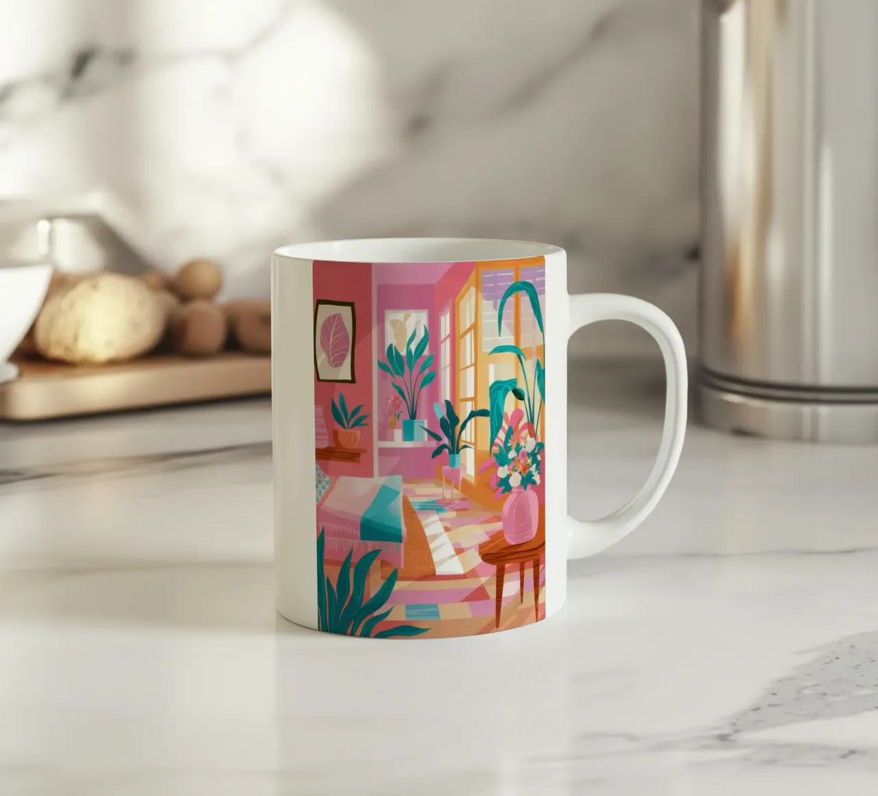 Pastel Woonkamer keramische mok van Flock Reverie
