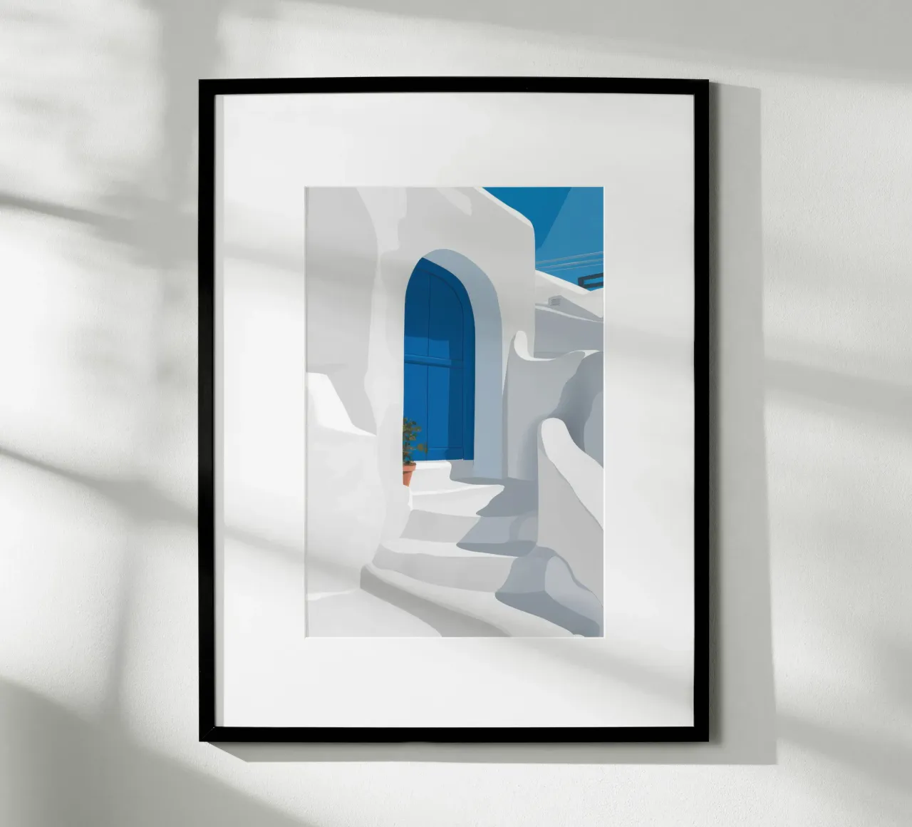 Iconische blauwe deur poster van Flock Reverie