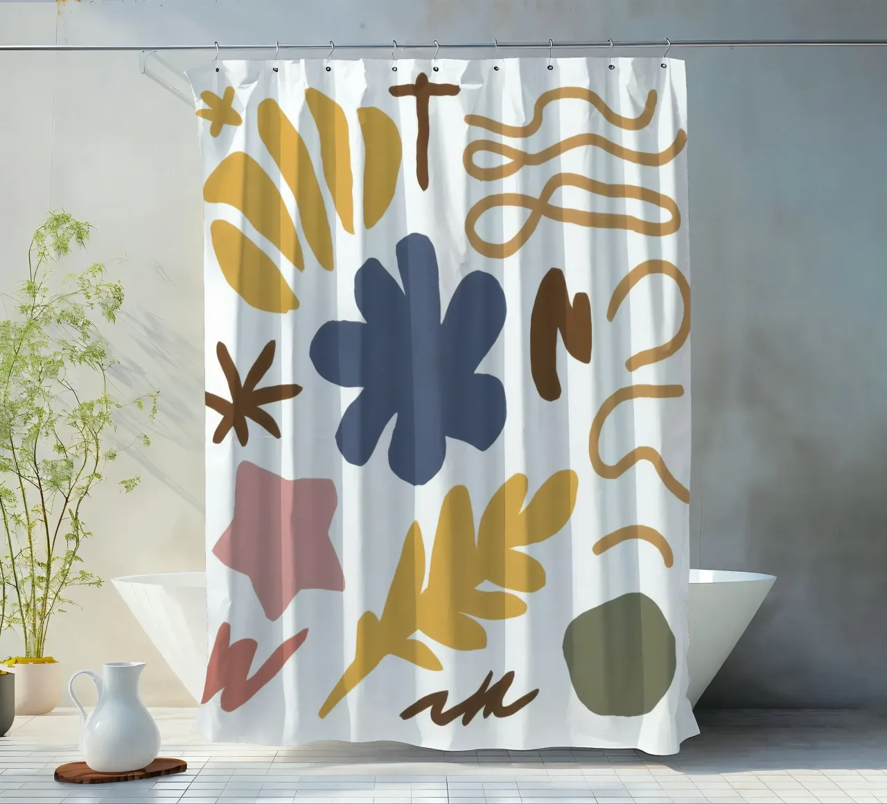 Natural Forms Medley shower curtain by Veil Maya