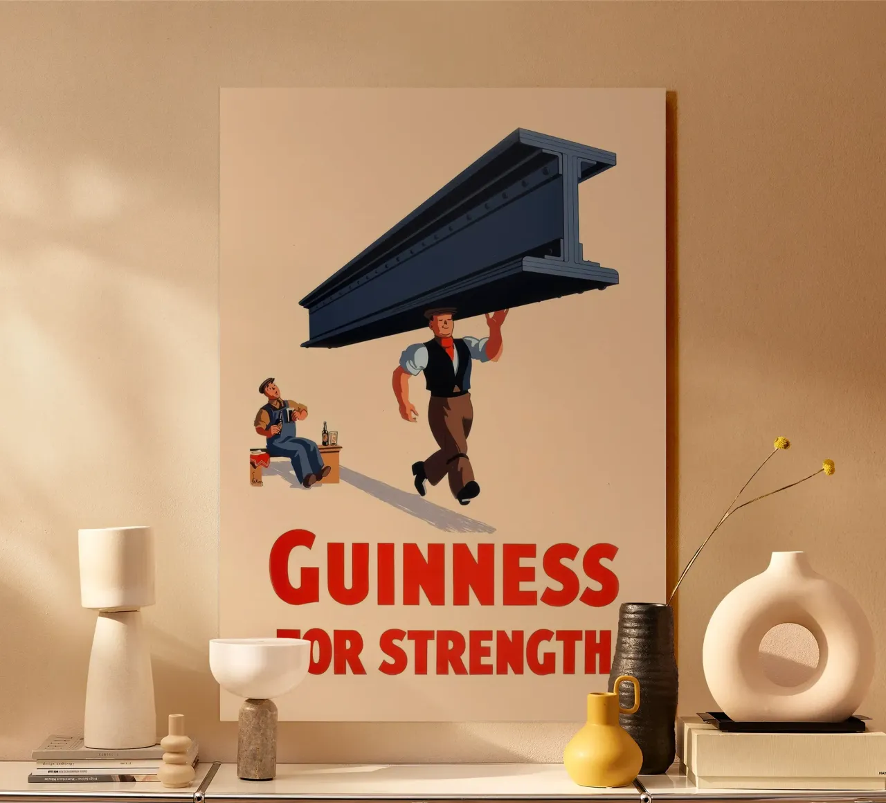 Poster d'epoca Guinness For Strength plexiglass da Laudiashop