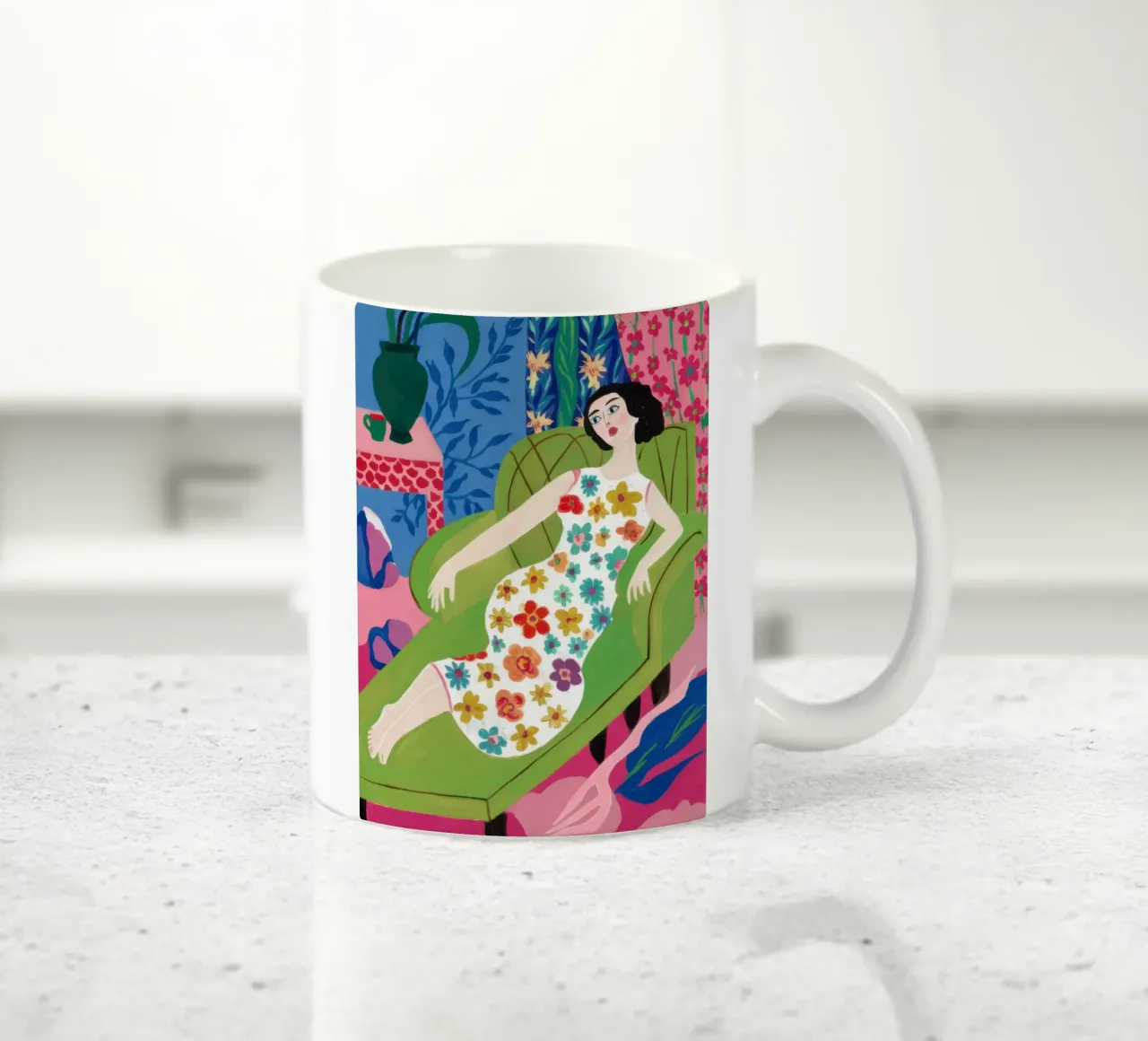 Riposo floreale verdeggiante tazza in ceramica da Prism Ritual