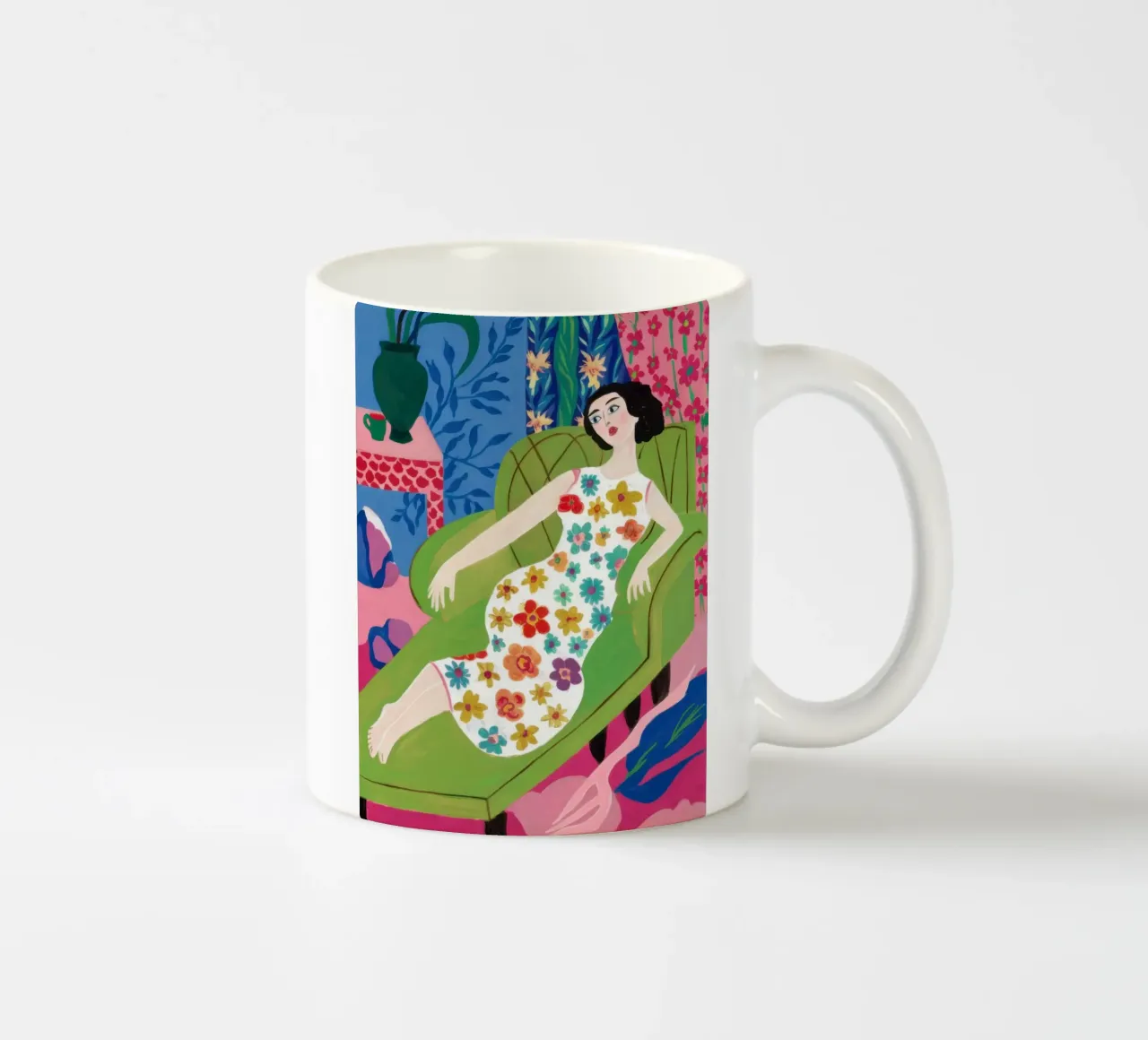 Riposo floreale verdeggiante tazza in ceramica da Prism Ritual