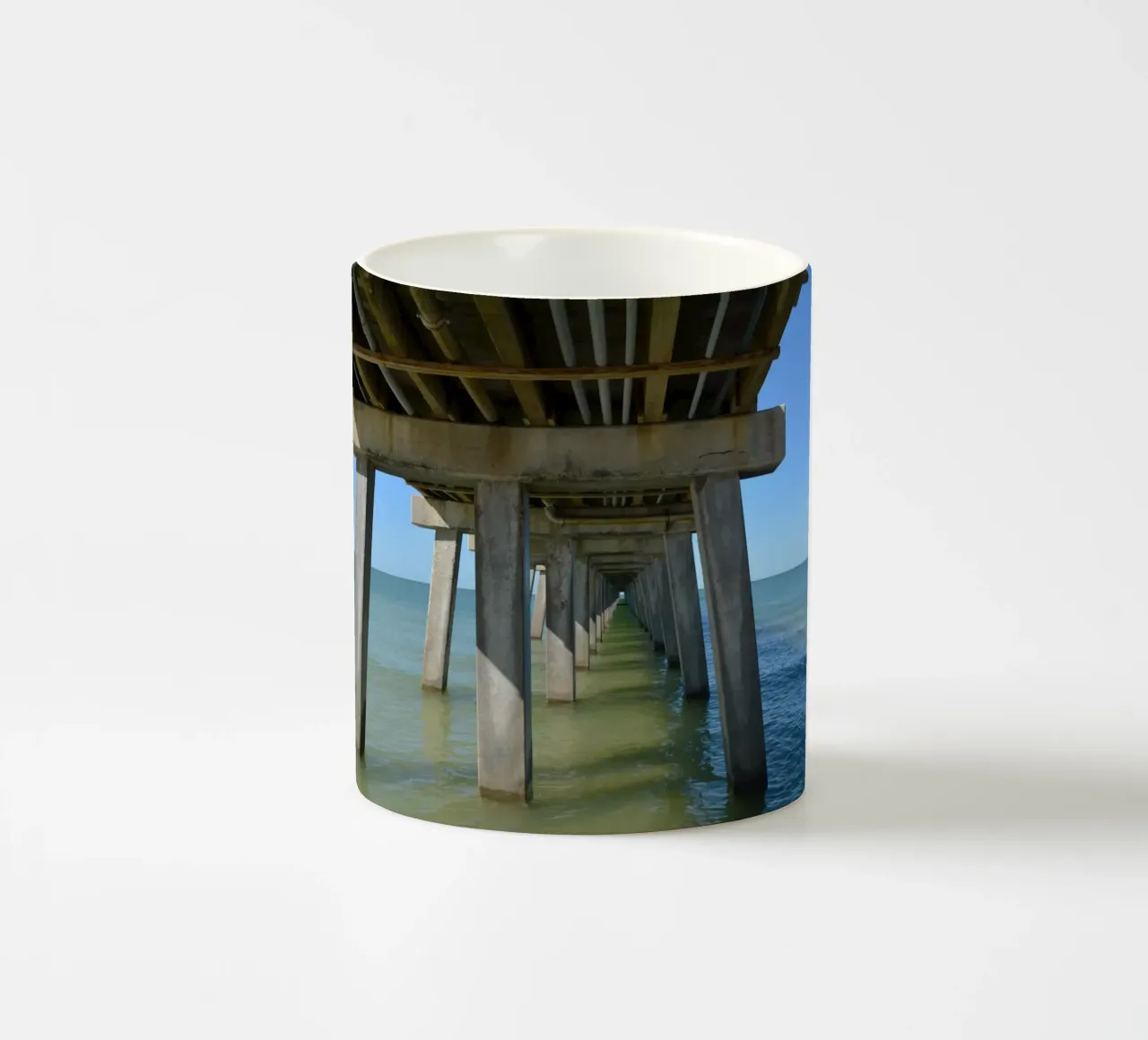 Vanishing Point under Naples Pier in Florida ceramic mug by byrieneke