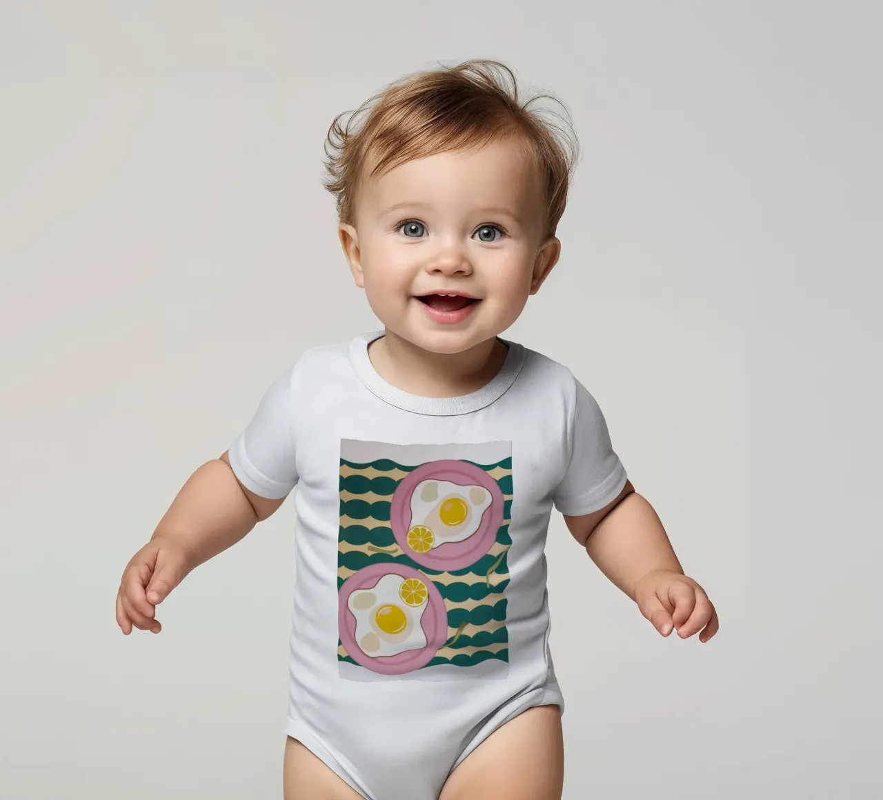 Sonnenseite oben Kurzarm Babybody von Flock Reverie