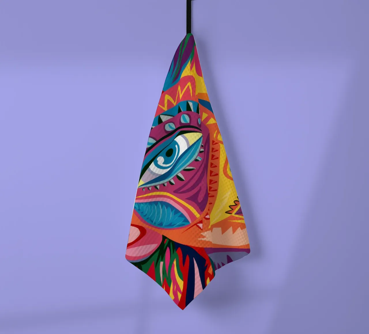 Psychedelic Soul Eruption tea towel by Veil Maya