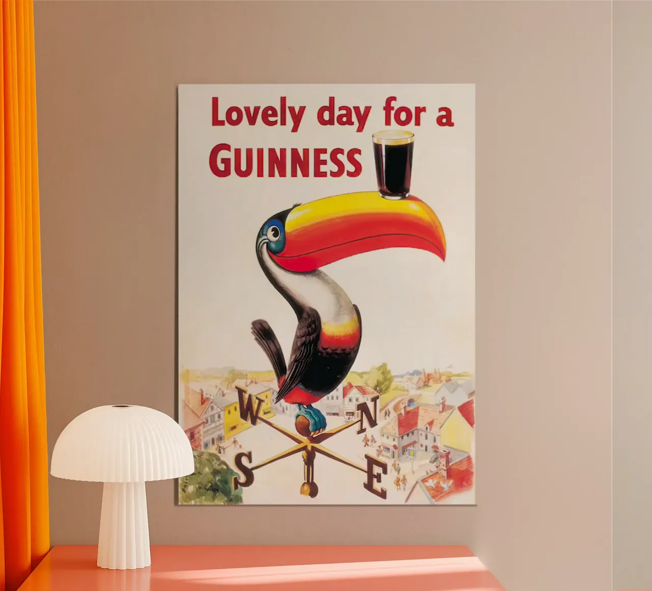 Poster d'epoca della Guinness Bird alluminio dibond da Laudiashop