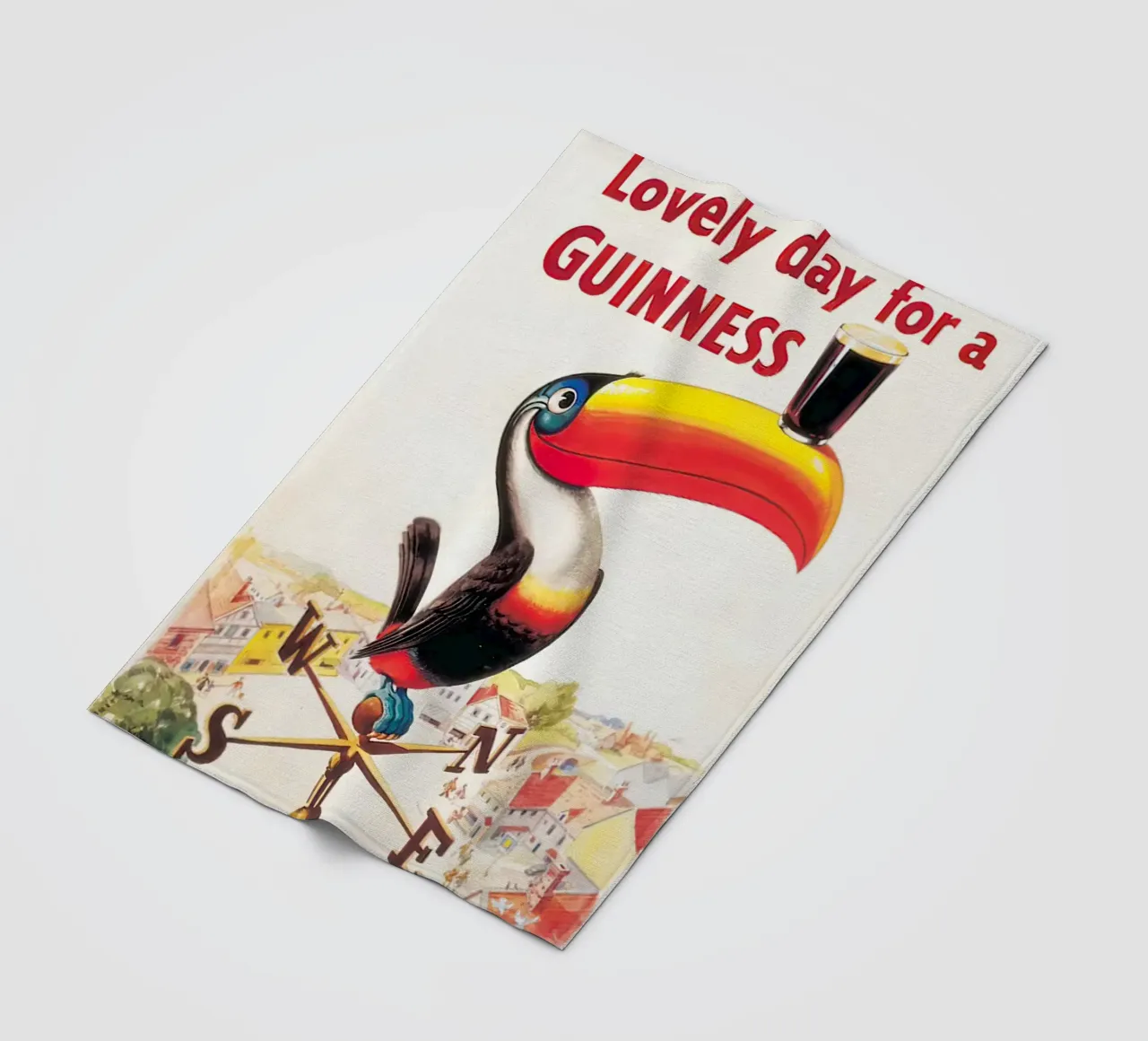 Poster d'epoca della Guinness Bird coperta in pile da Laudiashop