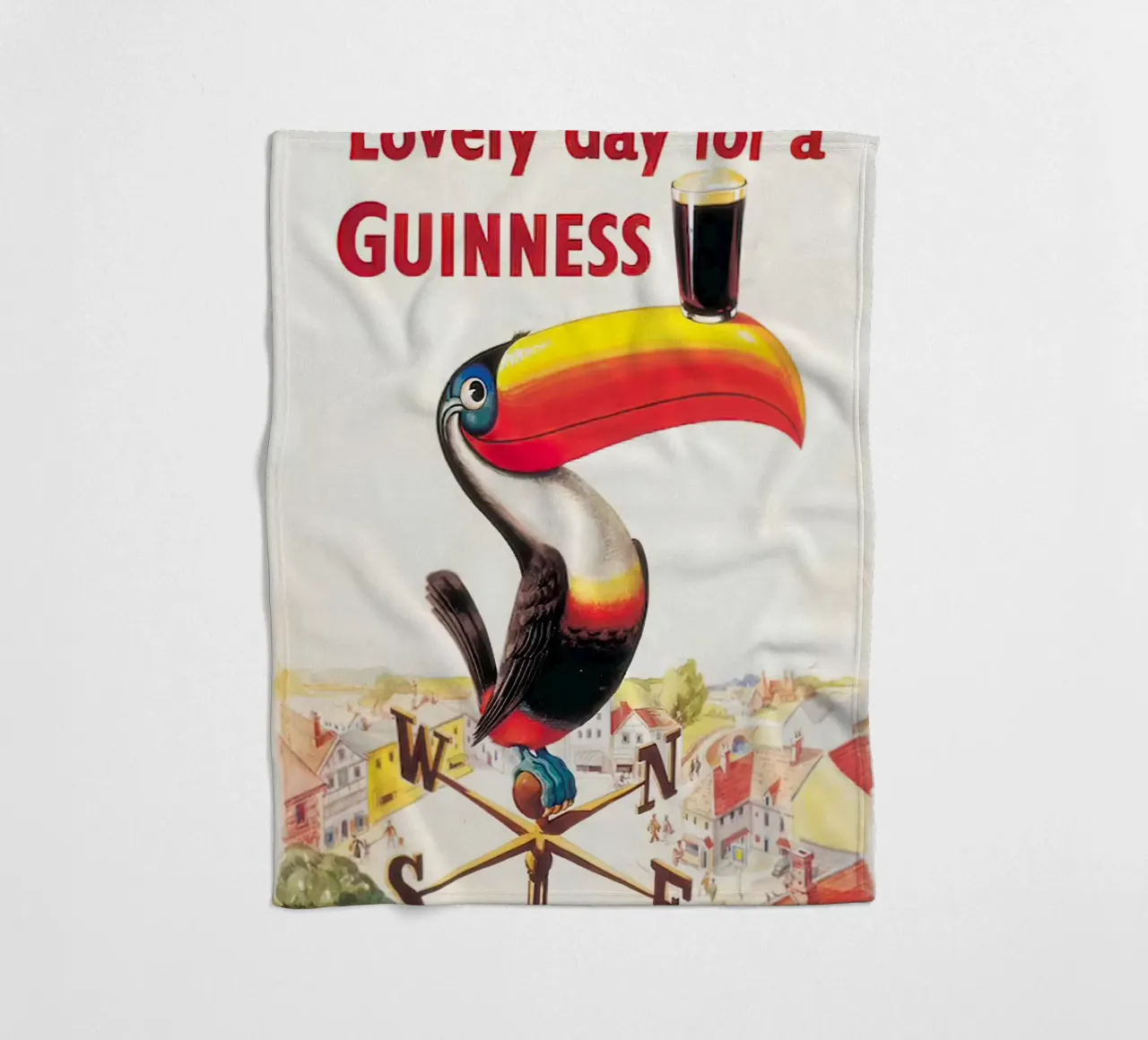 Poster d'epoca della Guinness Bird coperta in pile da Laudiashop