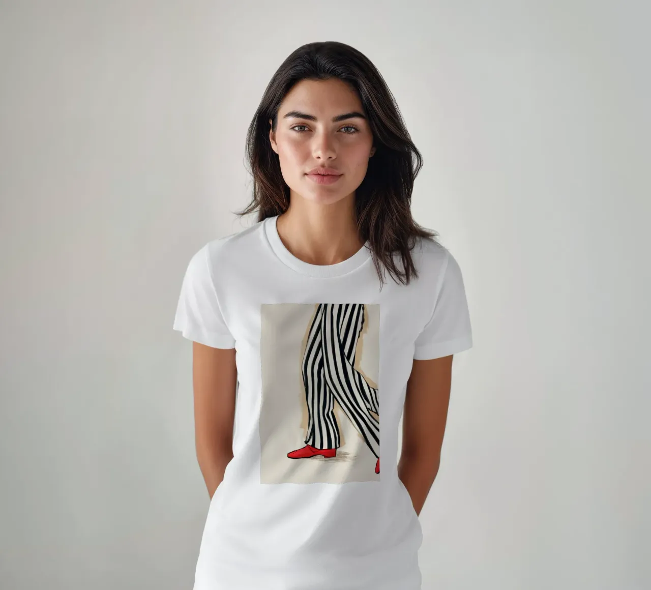 Confident Crimson Stride t-shirt by Veil Maya