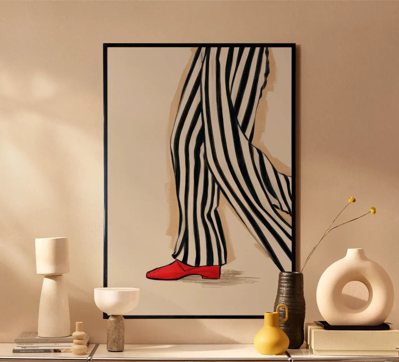 Selbstbewusster karminroter Schritt Poster von Veil Maya