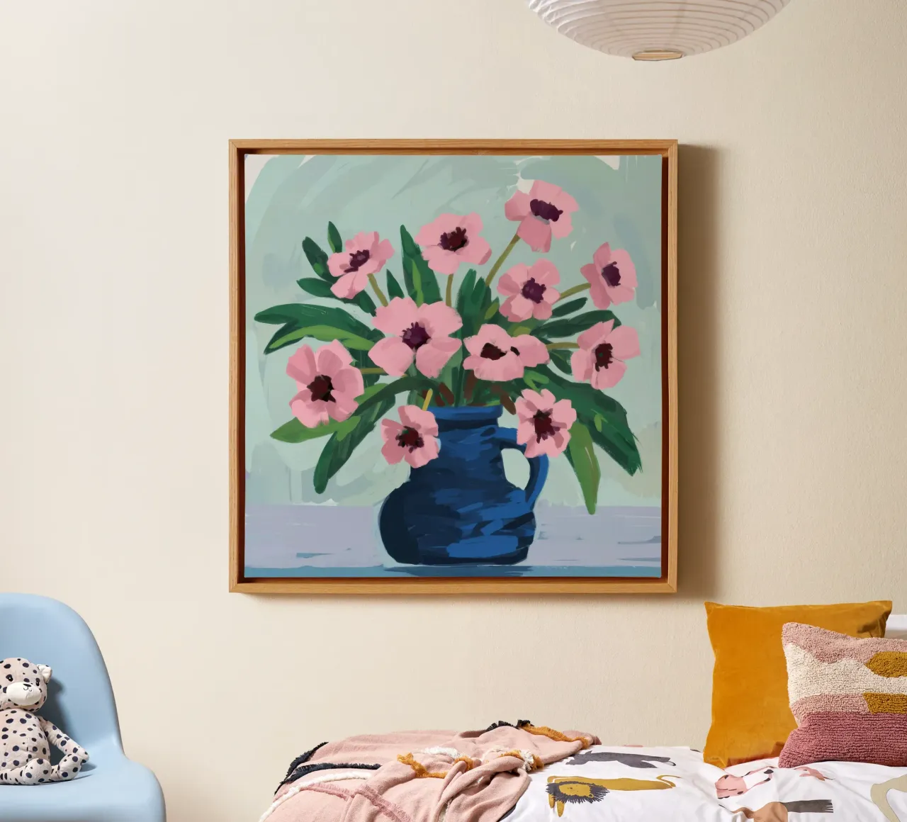 Sogno di peonia indaco tela con Cornice a cassetta da Prism Ritual