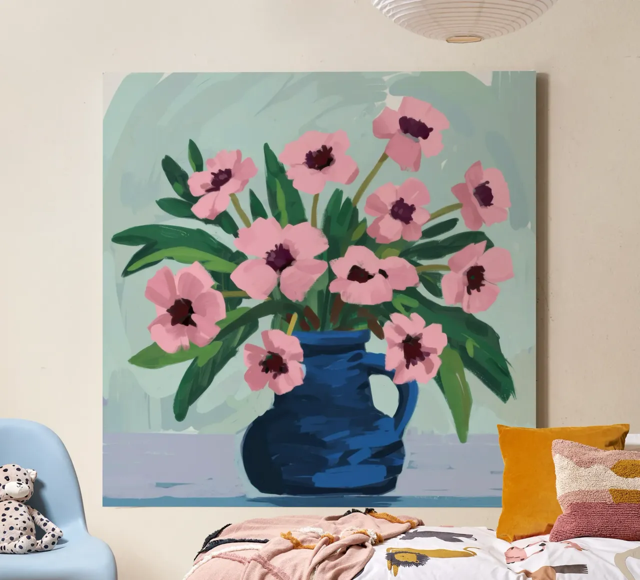 Sogno di peonia indaco tela con Cornice a cassetta da Prism Ritual