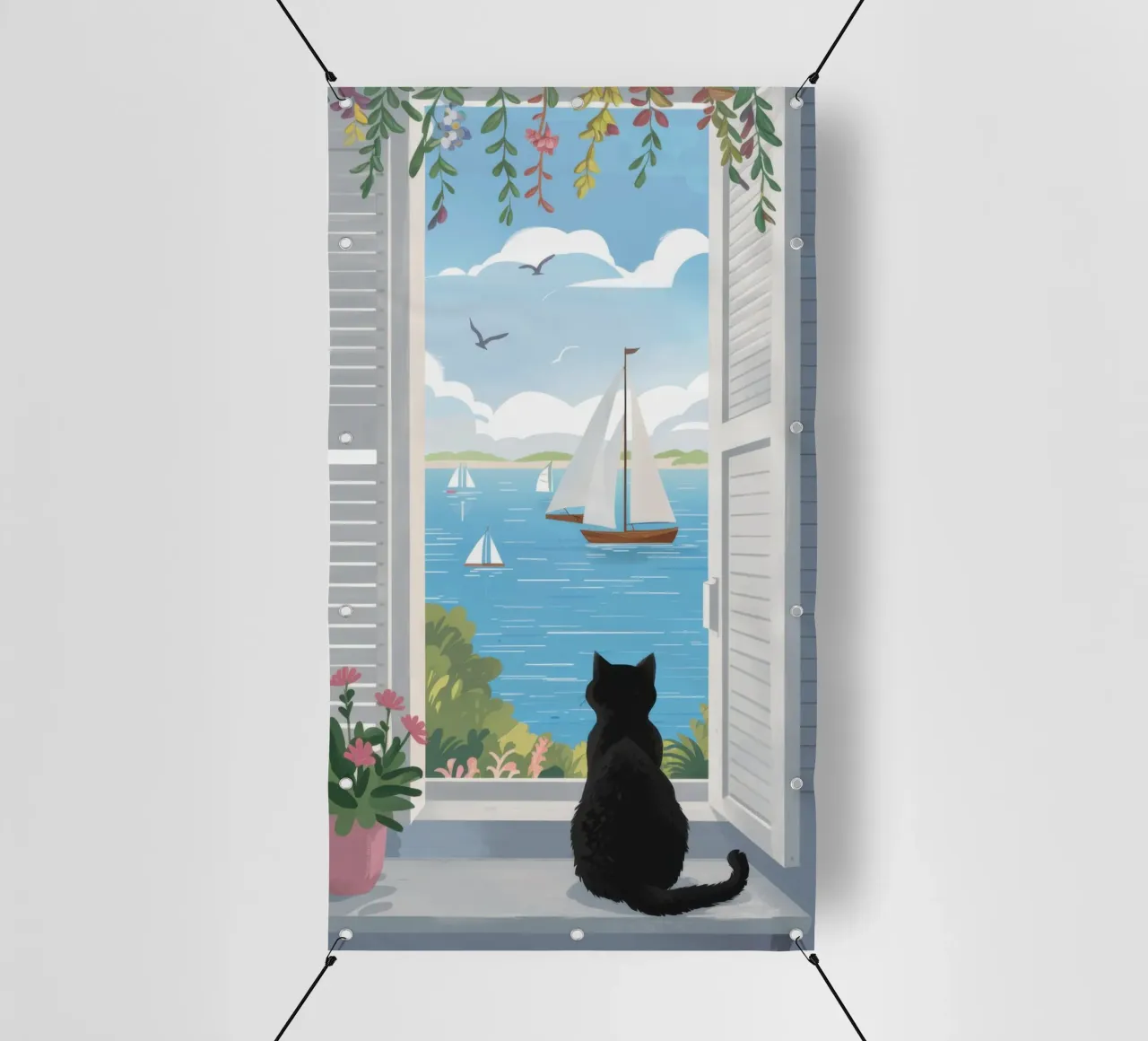 Feline Window Contemplation pvc cover by Veil Maya