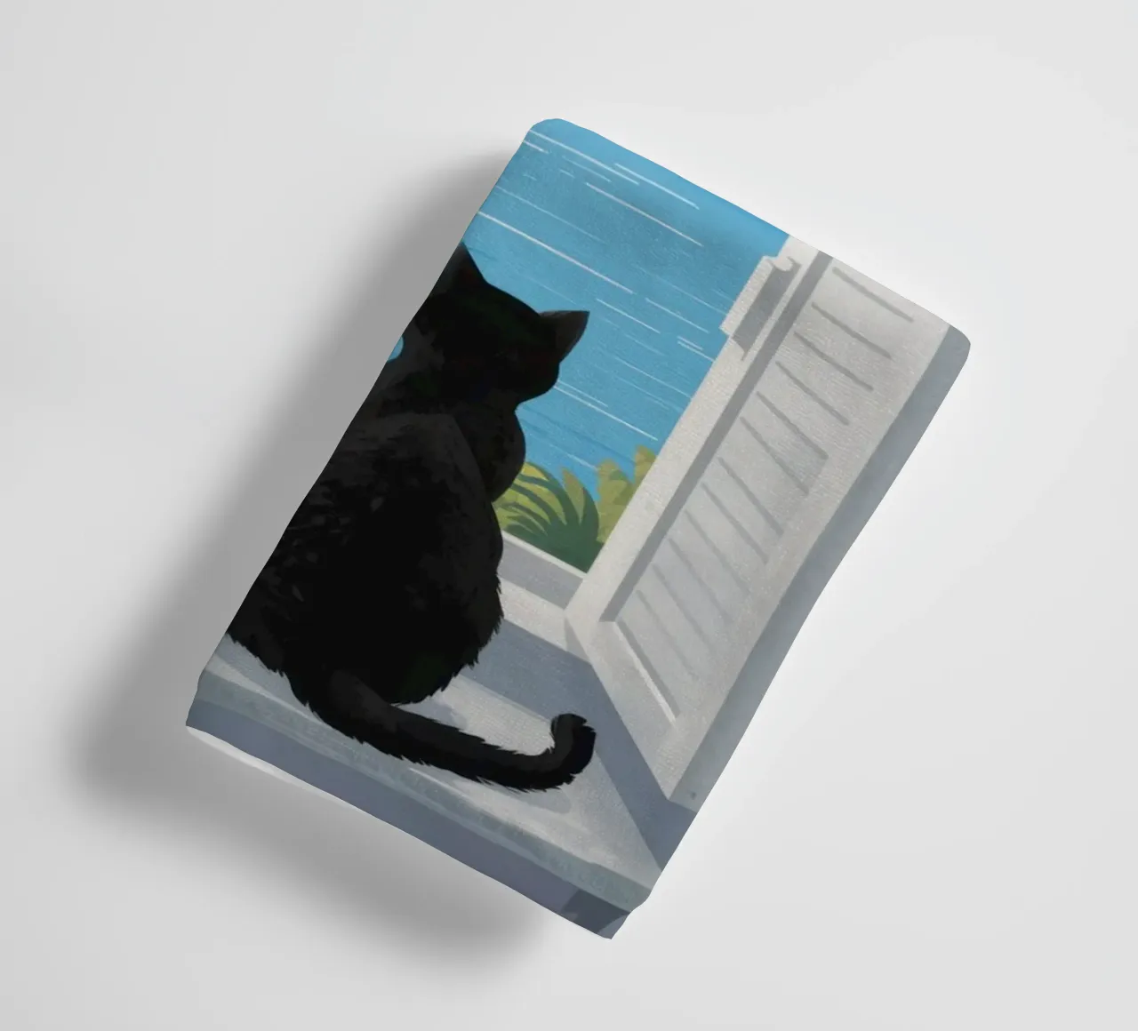 Feline Window Contemplation towel by Veil Maya