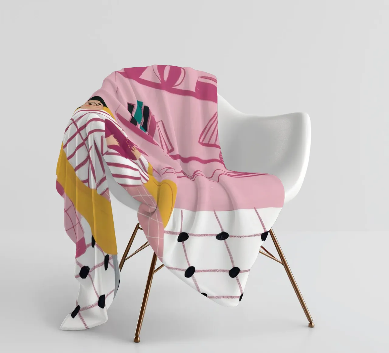 PolkaDot Reading Nook fleece blanket by Prism Ritual