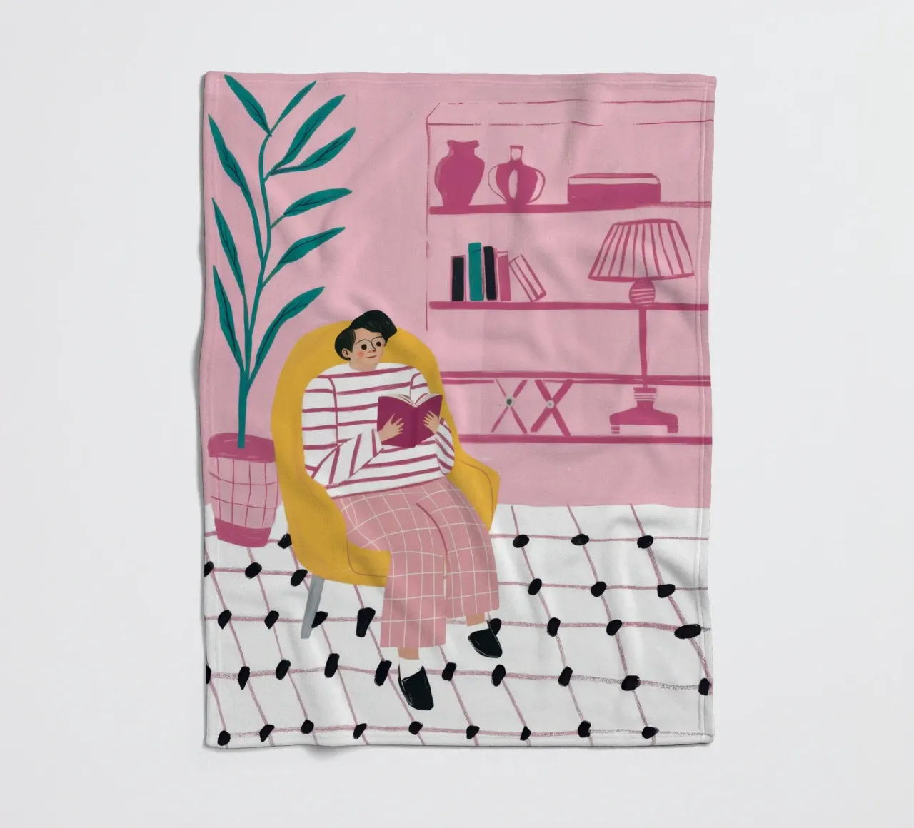 PolkaDot Reading Nook fleece blanket by Prism Ritual