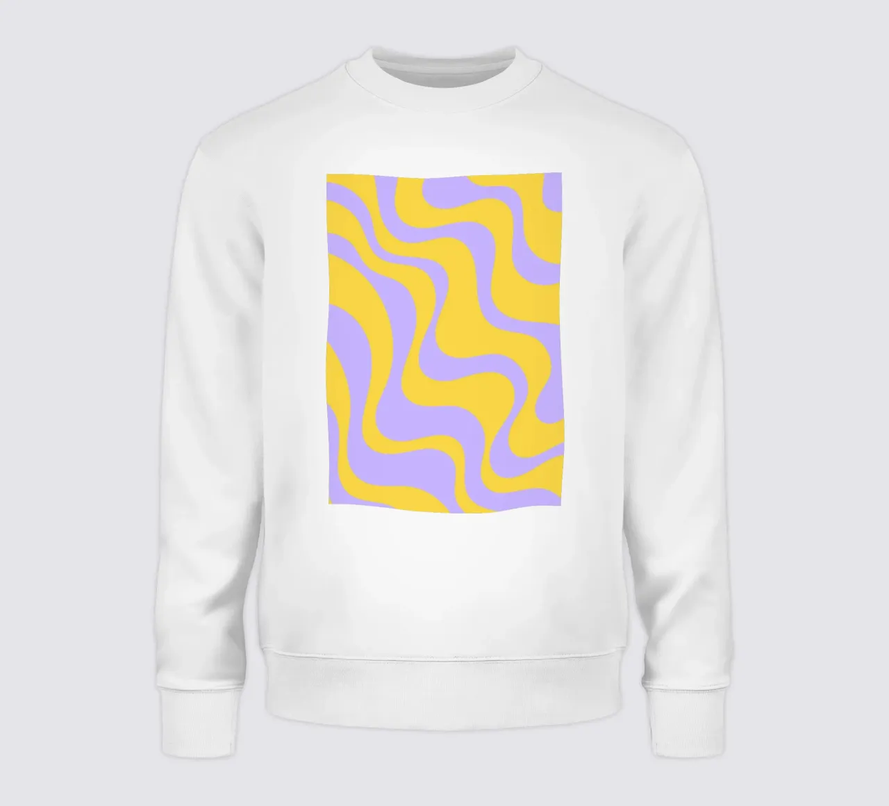 Groovy Retro Abstract Pattern in Yellow and Lavender (Motif abstrait rétro groovy en jaune et lavande) sweat de The Art Club