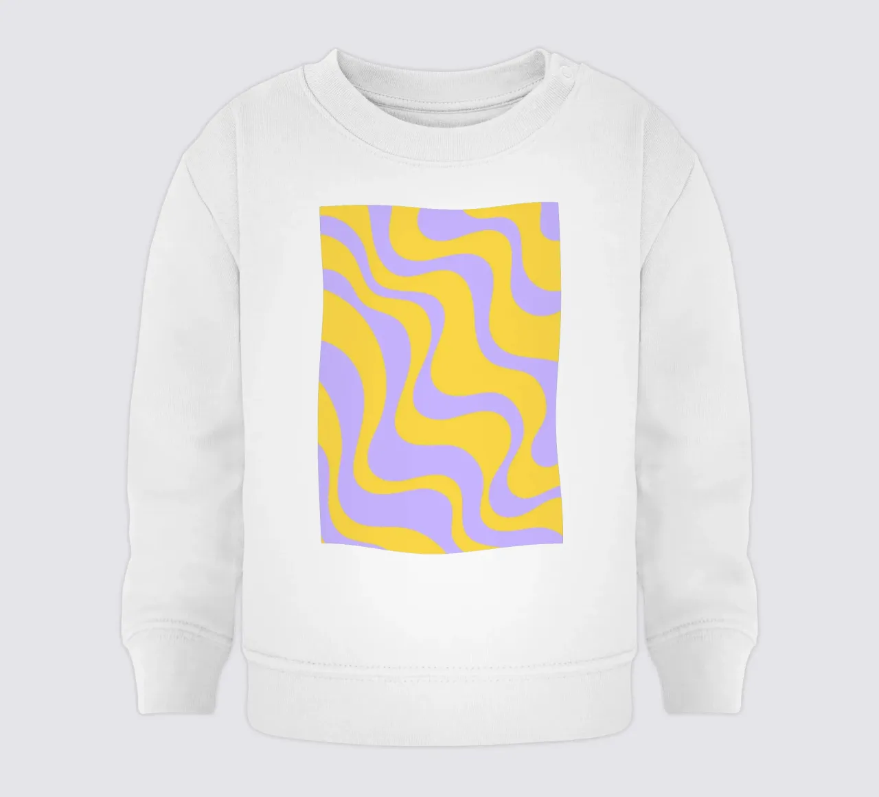 Groovy Retro Abstract Pattern in Yellow and Lavender (Motif abstrait rétro groovy en jaune et lavande) sweat pour bébé de The Art Club